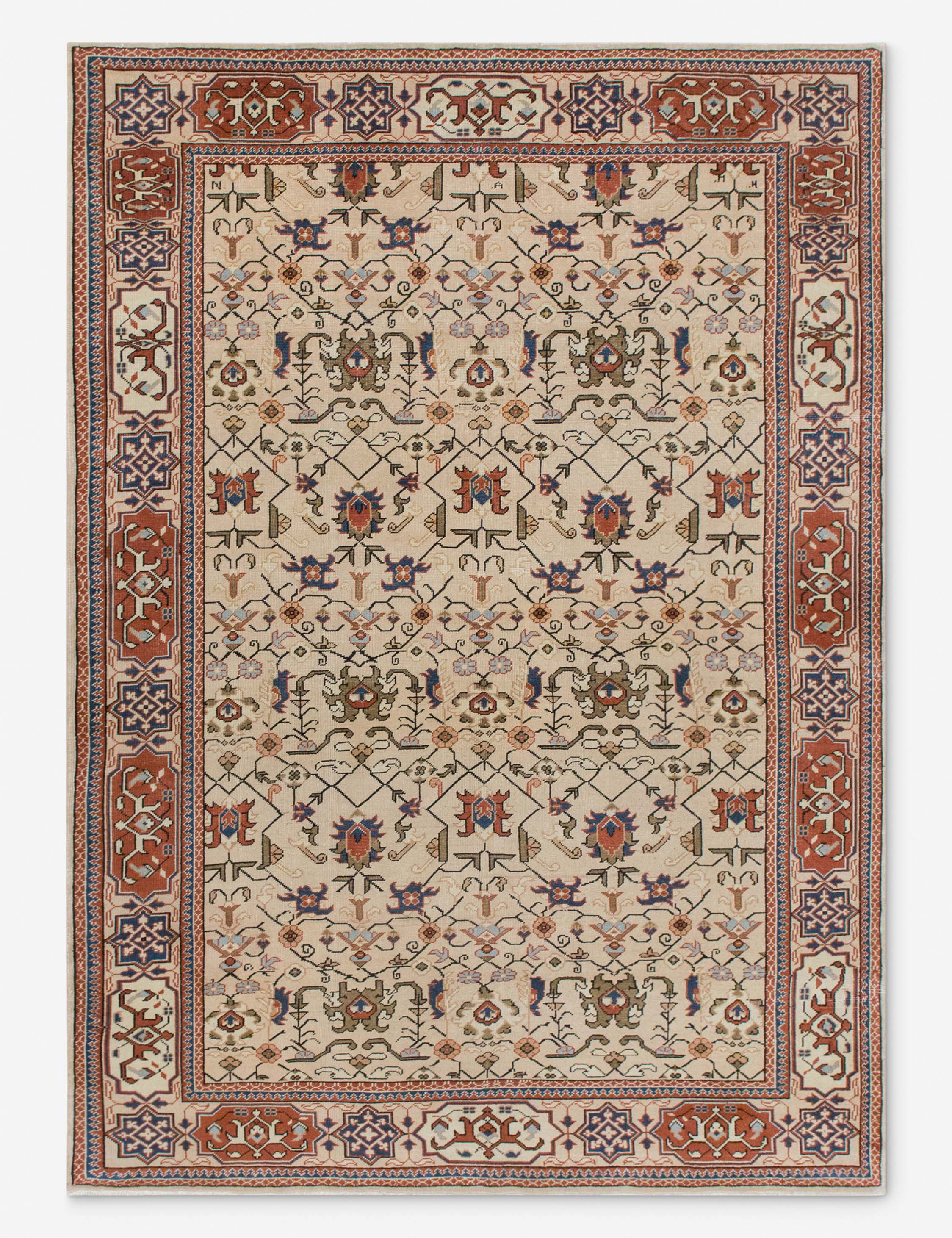 Lulu and Georgia - Vintage Turkish Hand - Knotted Wool Rug No. 537, 6'3" x 9'4"