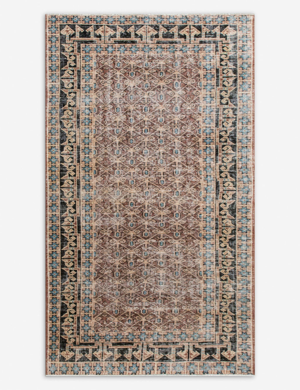 Lulu and Georgia - Vintage Turkish Hand - Knotted Wool Rug No. 549, 4' x 6'9"