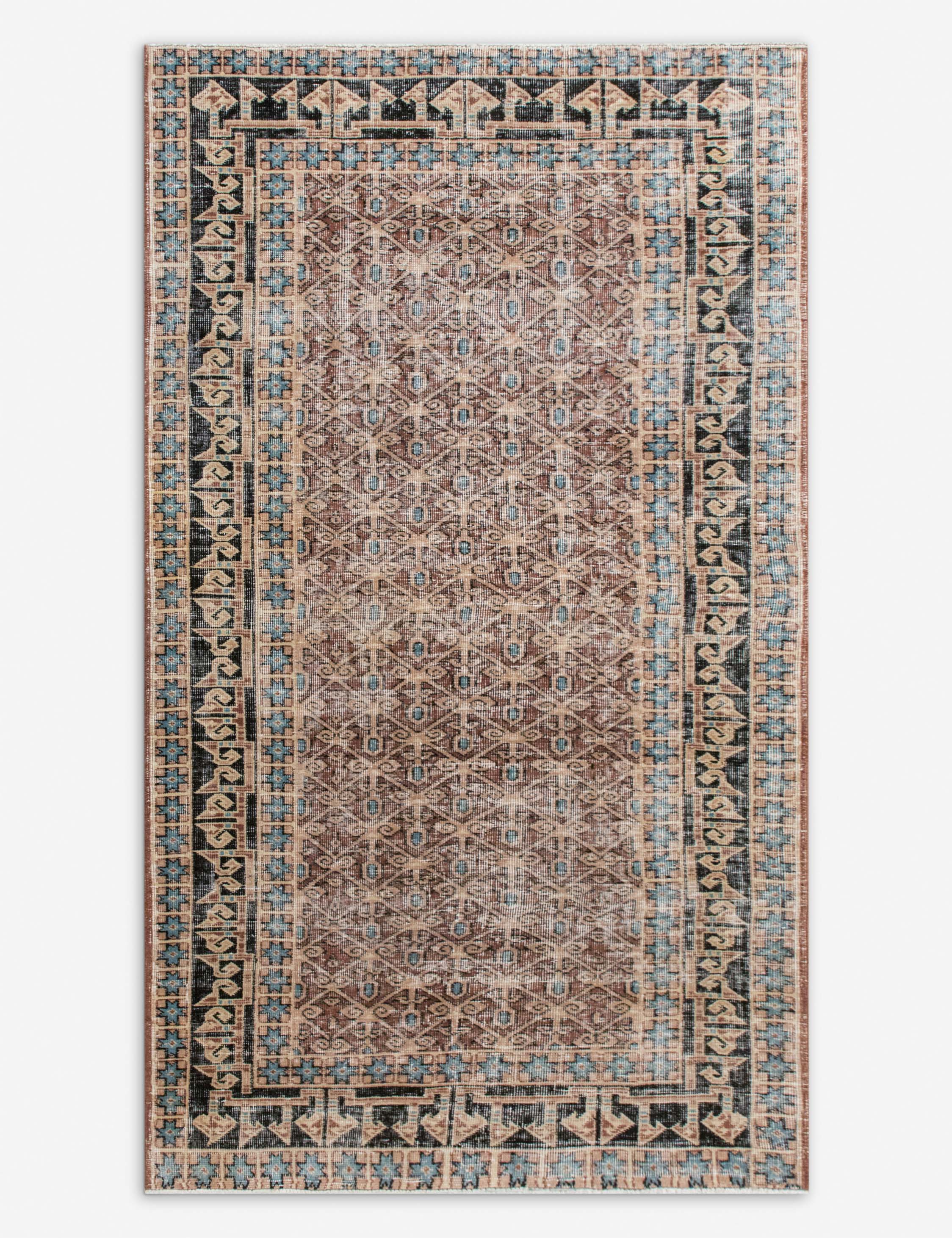 Lulu and Georgia - Vintage Turkish Hand - Knotted Wool Rug No. 549, 4' x 6'9"