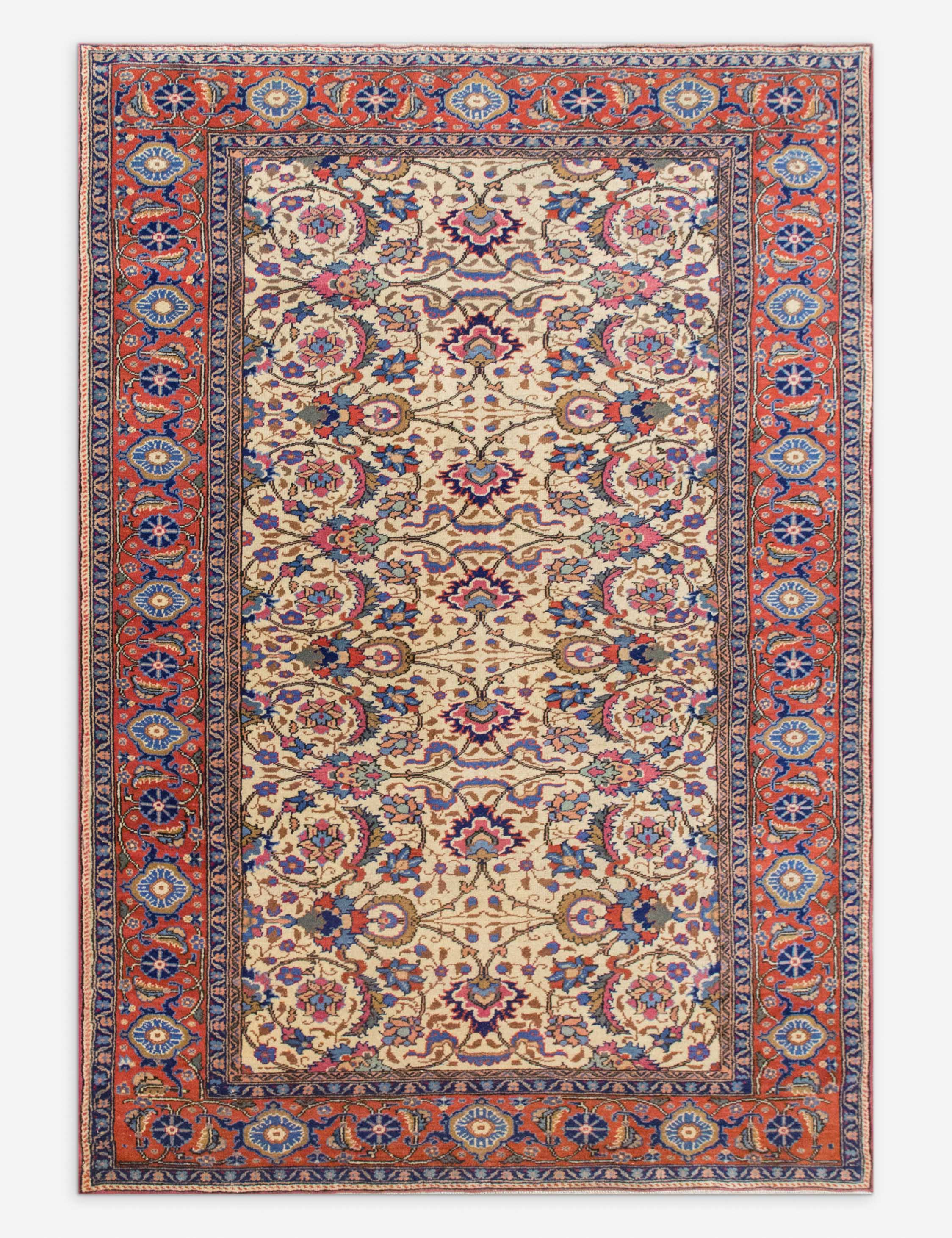 Lulu and Georgia - Vintage Turkish Hand - Knotted Wool Rug No. 552, 3'9" x 5'8"