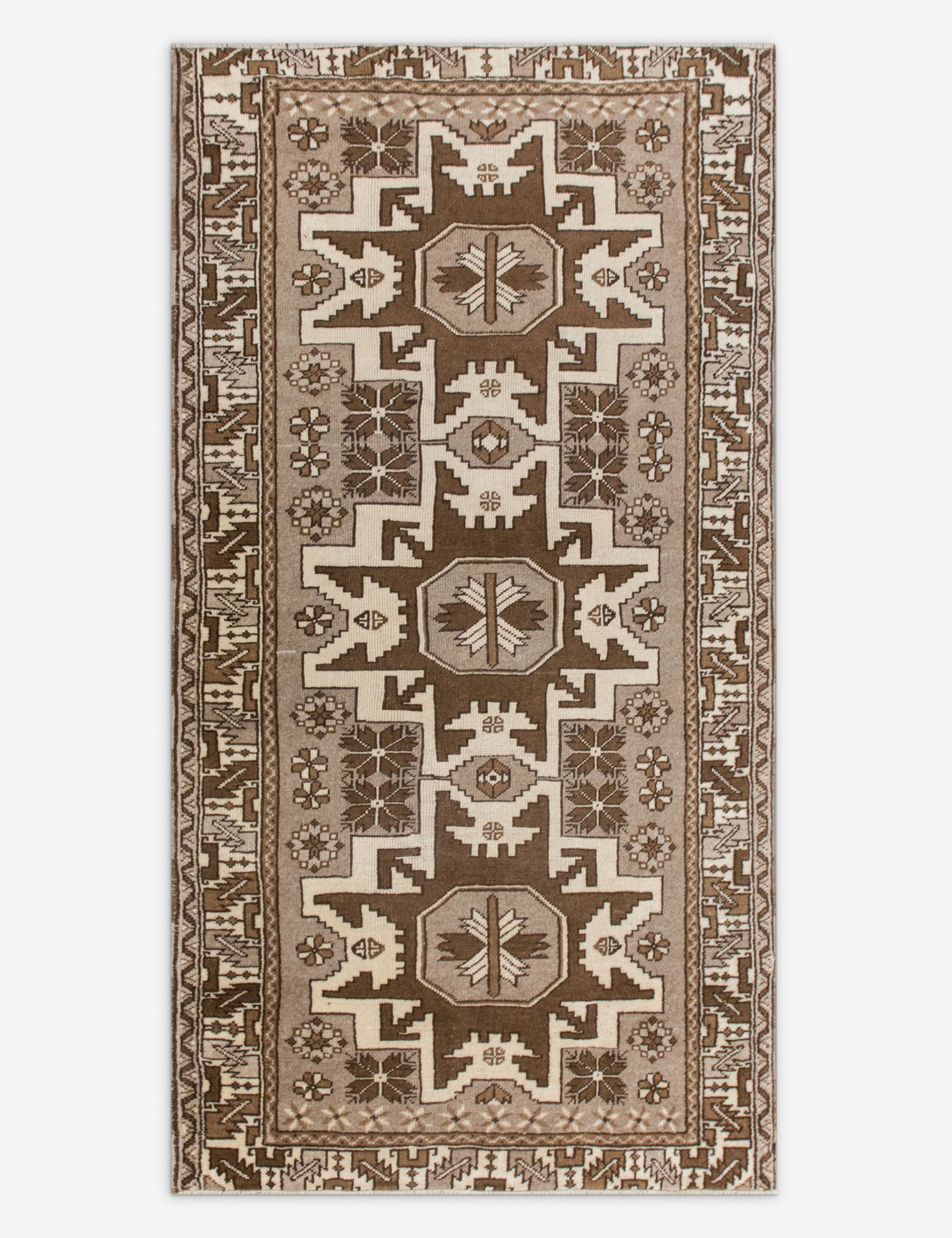 Lulu and Georgia - Vintage Turkish Hand - Knotted Wool Rug No. 553, 3'4" x 6'3"