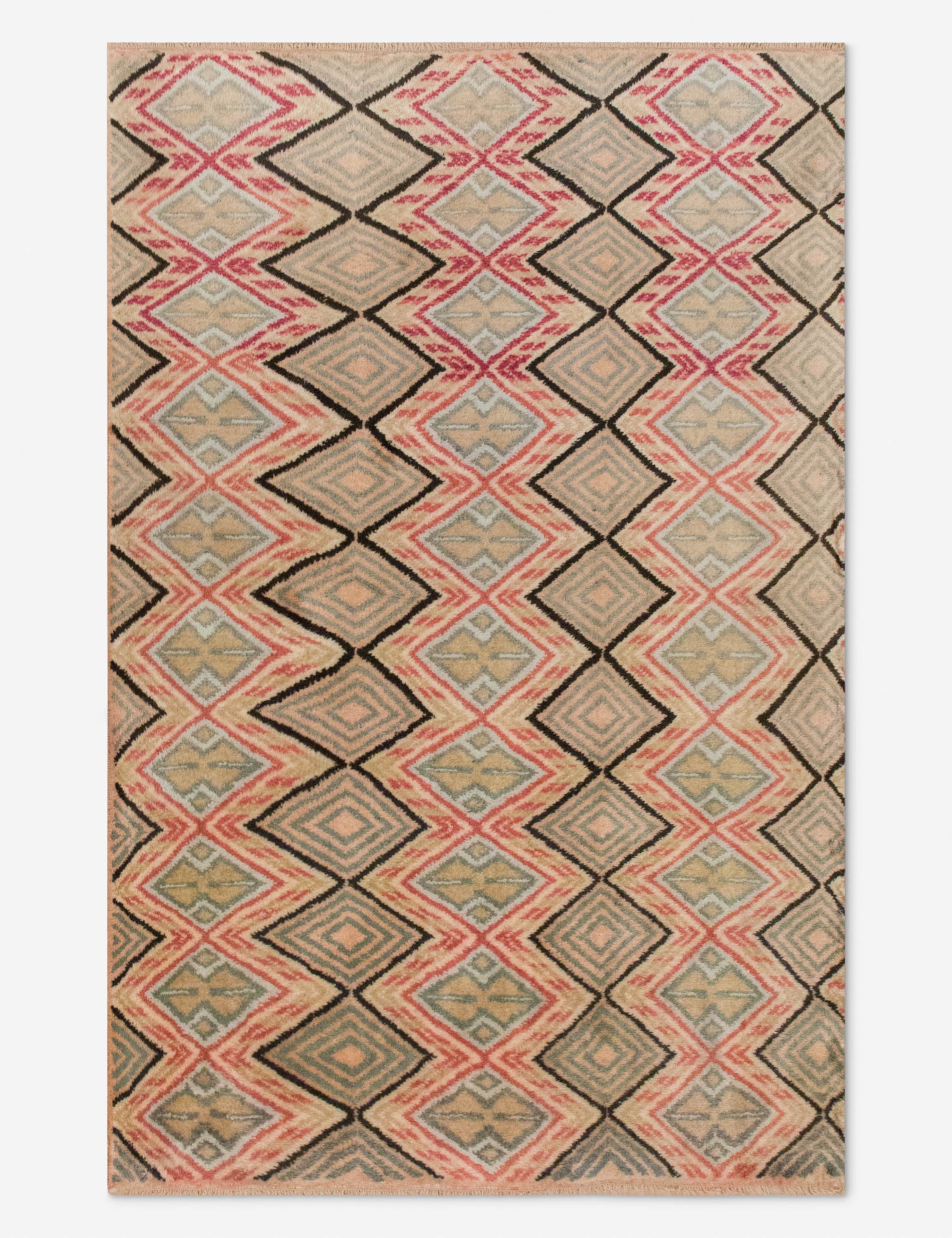 Lulu and Georgia - Vintage Turkish Hand - Knotted Wool Rug No. 558, 3'7" x 5'9"