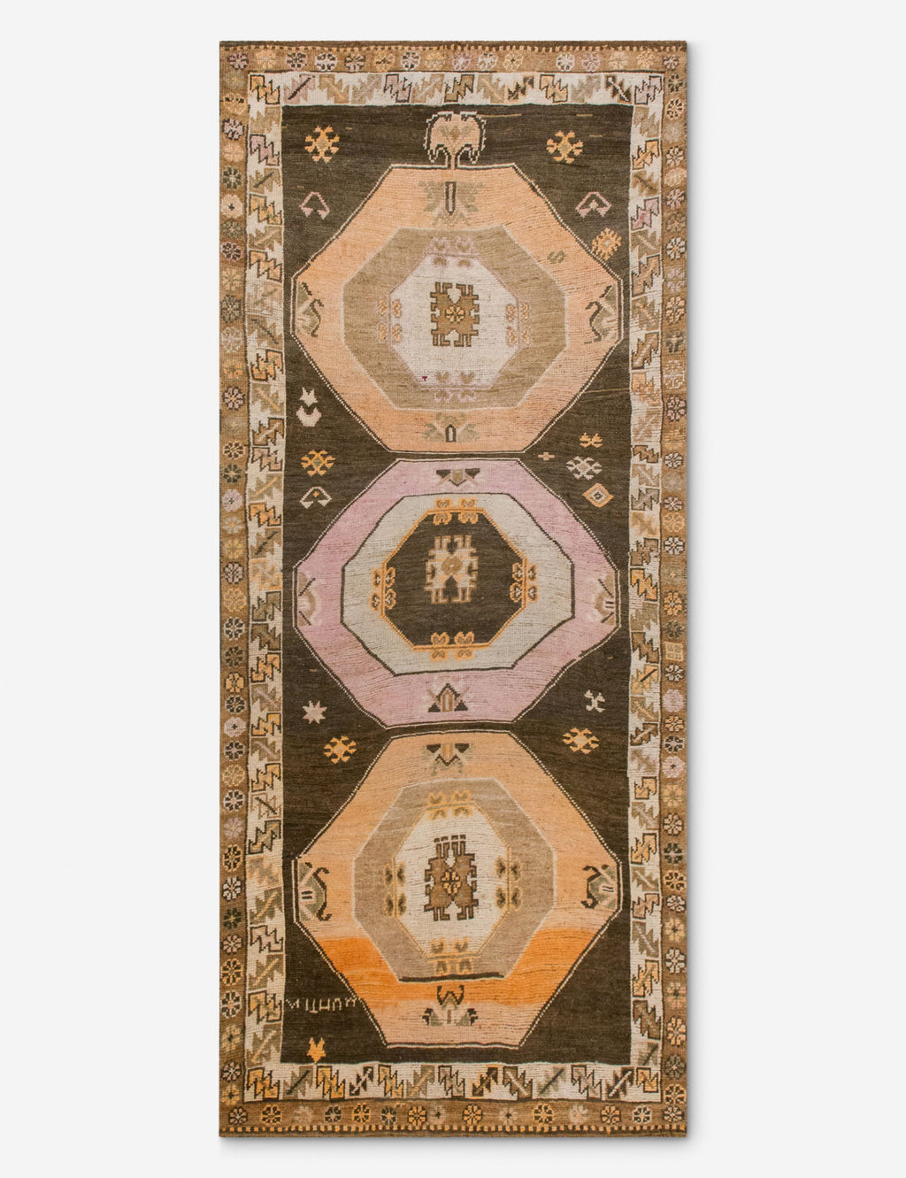 Lulu and Georgia - Vintage Turkish Hand - Knotted Wool Runner Rug No. 297, 4'9" x 12'3"