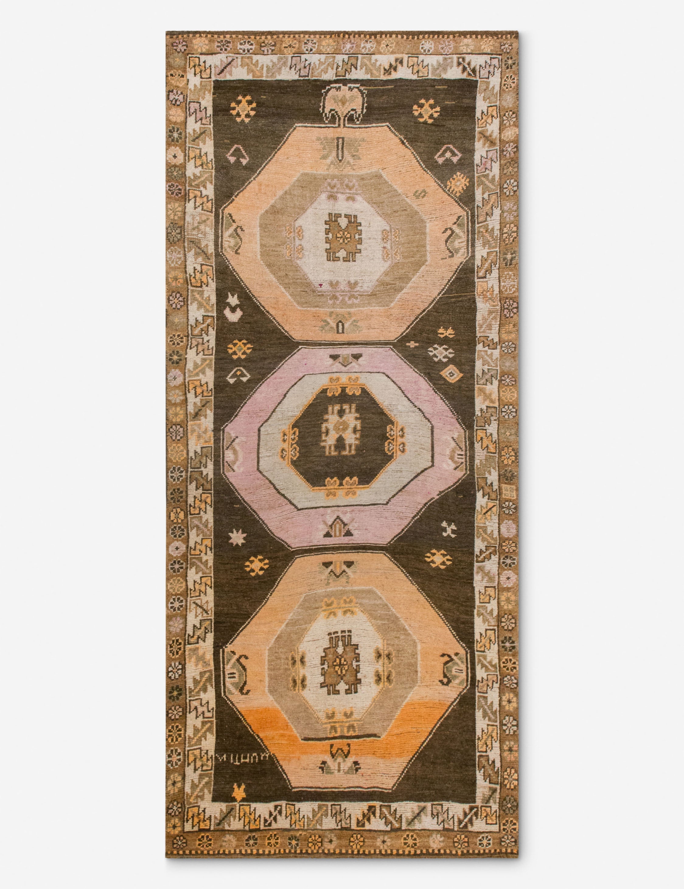 Lulu and Georgia - Vintage Turkish Hand - Knotted Wool Runner Rug No. 297, 4'9" x 12'3"