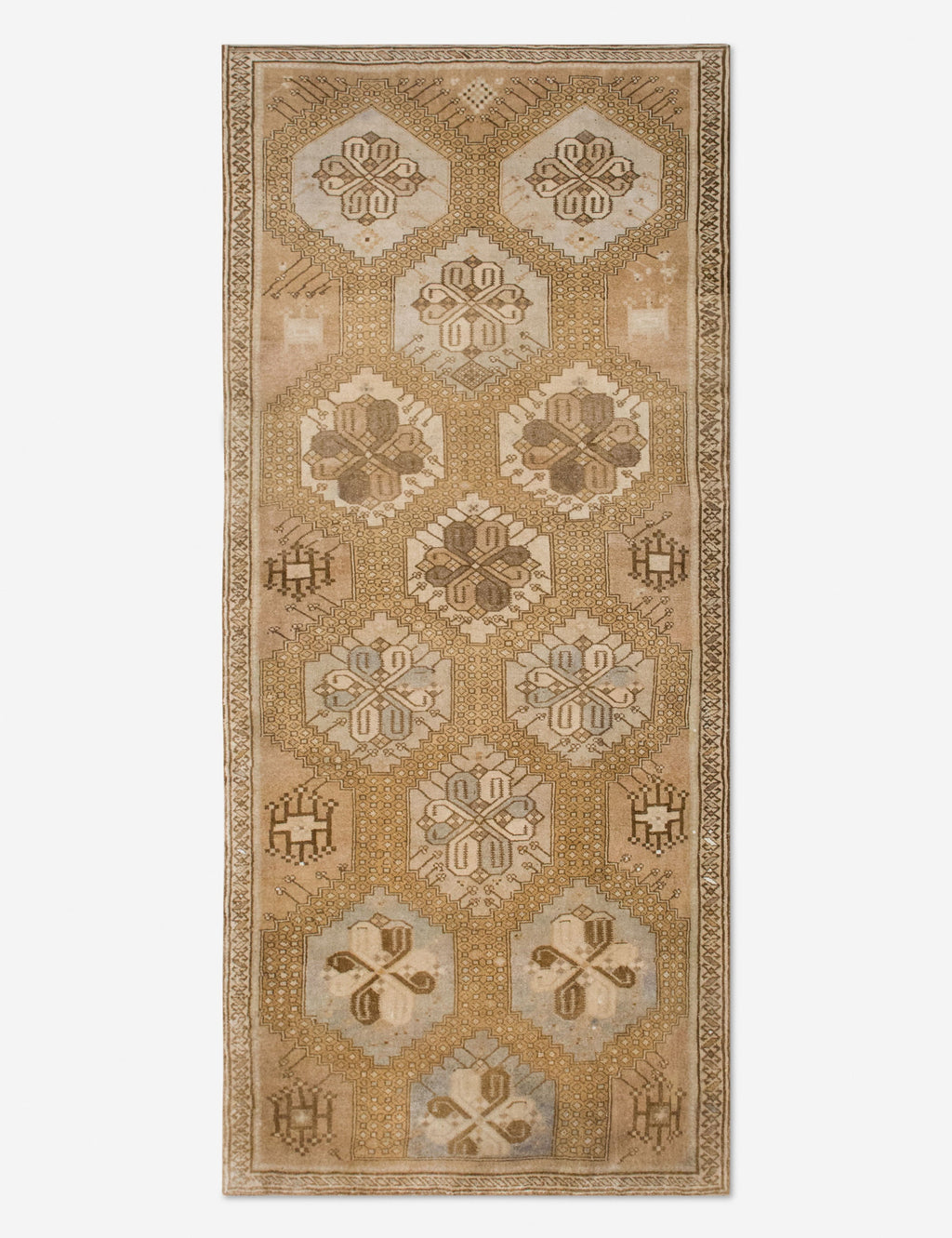 Lulu and Georgia - Vintage Turkish Hand - Knotted Wool Runner Rug No. 300, 5'10" x 12'8"