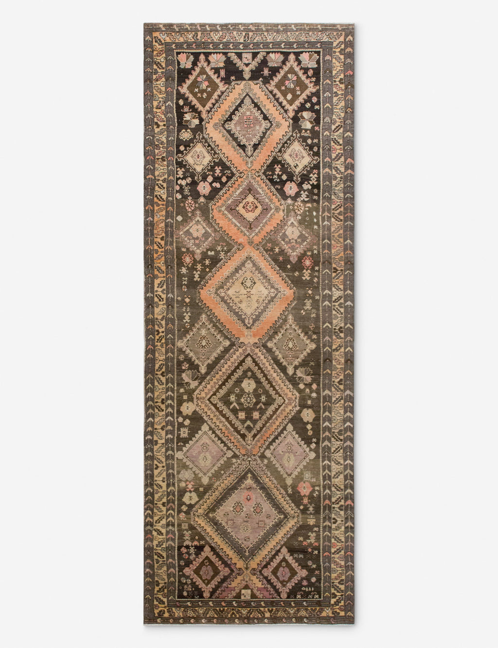Lulu and Georgia - Vintage Turkish Hand - Knotted Wool Runner Rug No. 304, 4'6" x 13'9"