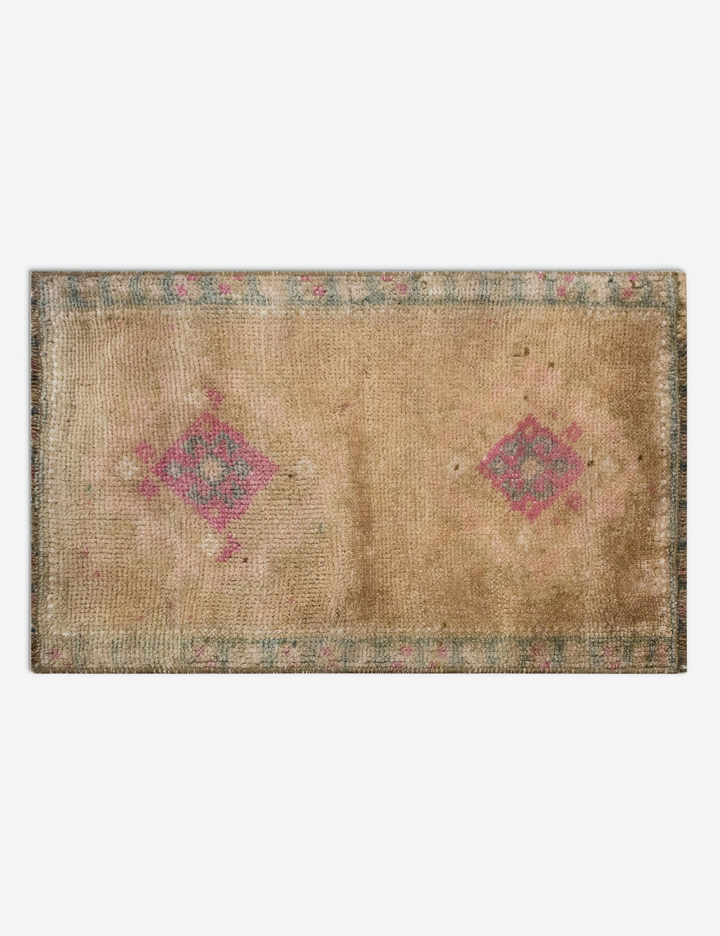 Lulu and Georgia - Vintage Turkish Hand - Knotted Wool Mini Rug No. 308, 1'4" x 2'