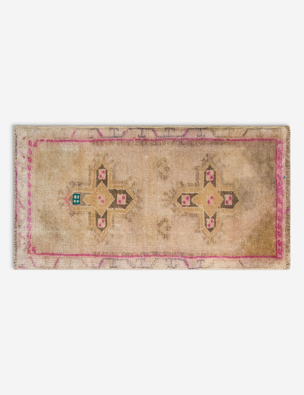 Lulu and Georgia - Vintage Turkish Hand - Knotted Wool Mini Rug No. 309, 1'4" x 3'