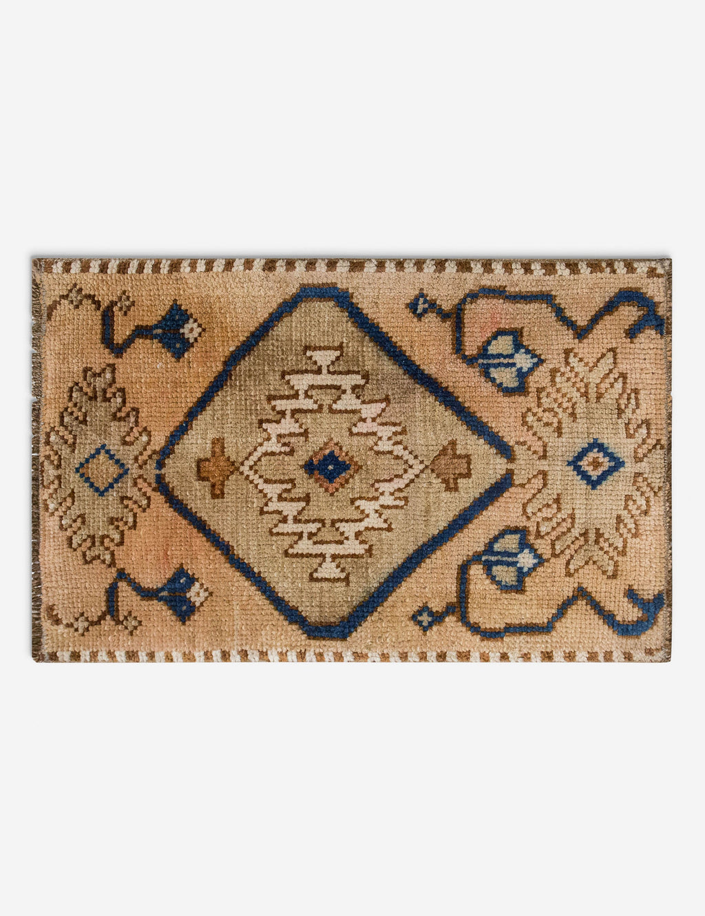 Lulu and Georgia - Vintage Turkish Hand - Knotted Wool Mini Rug No. 310, 1'5" x 2'2"
