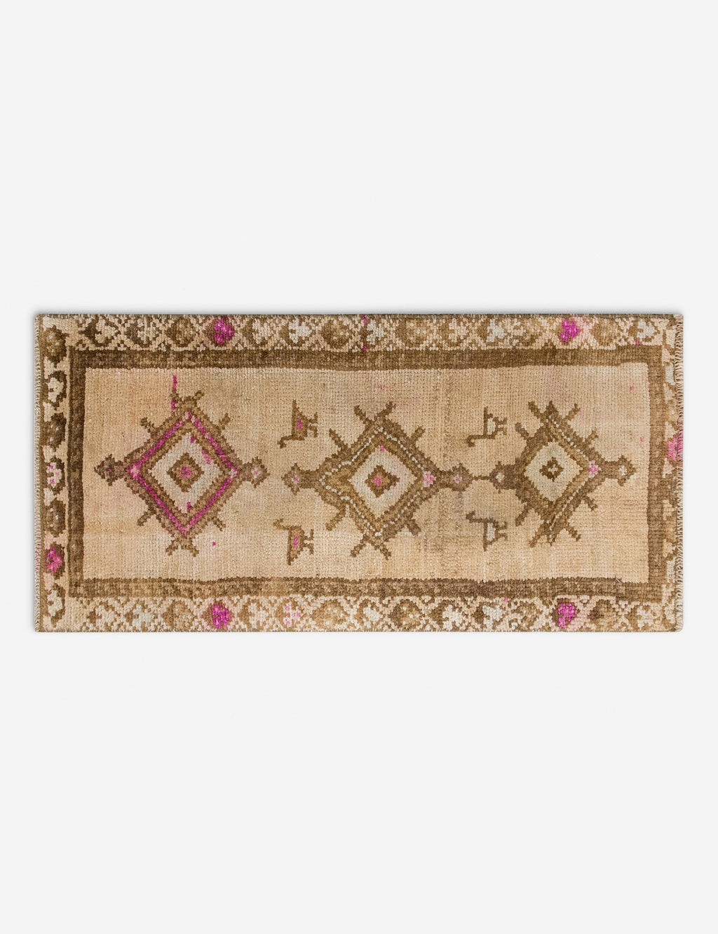 Lulu and Georgia - Vintage Turkish Hand - Knotted Wool Mini Rug No. 311, 1'5" x 3'2"