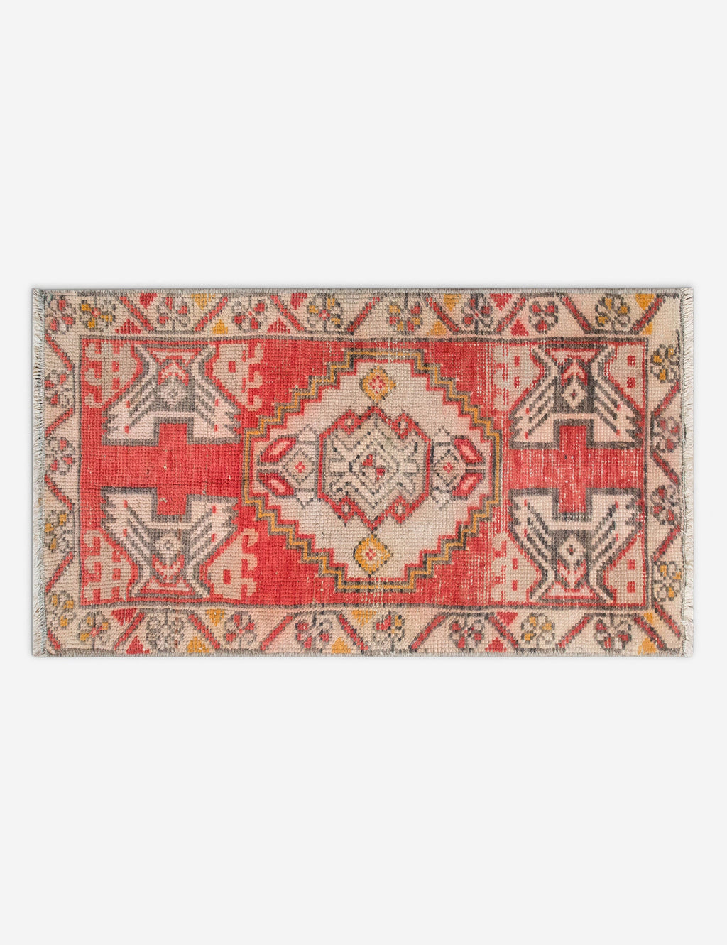 Lulu and Georgia - Vintage Turkish Hand - Knotted Wool Mini Rug No. 312, 1'5" x 3'2"