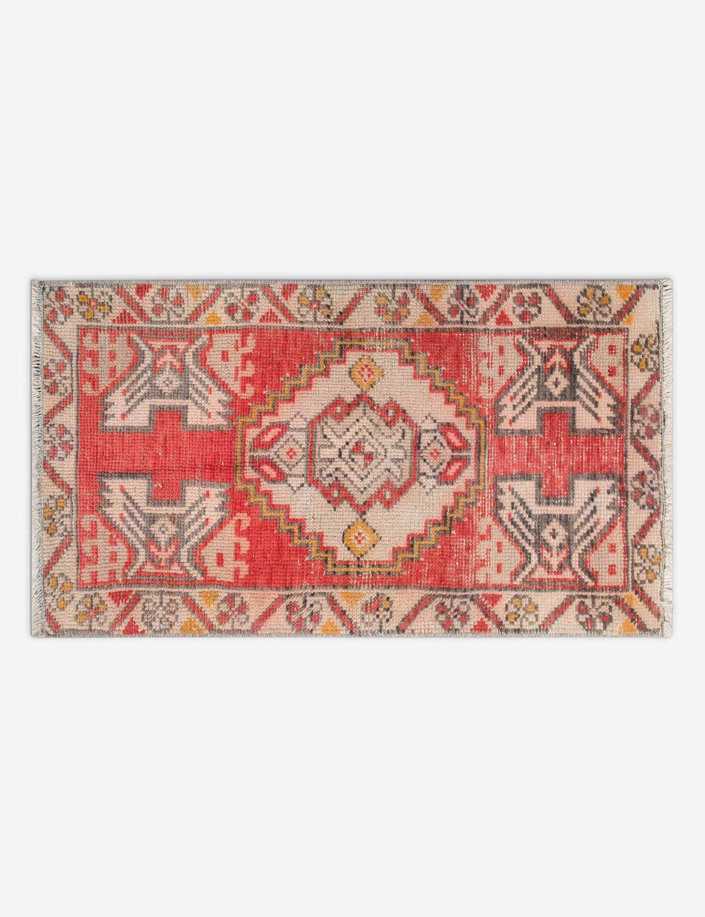Lulu and Georgia - Vintage Turkish Hand - Knotted Wool Mini Rug No. 312, 1'5" x 3'2"