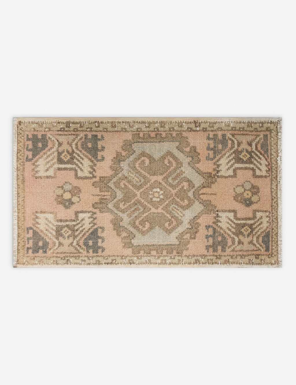 Lulu and Georgia - Vintage Turkish Hand - Knotted Wool Mini Rug No. 314, 1'6" x 2'9"