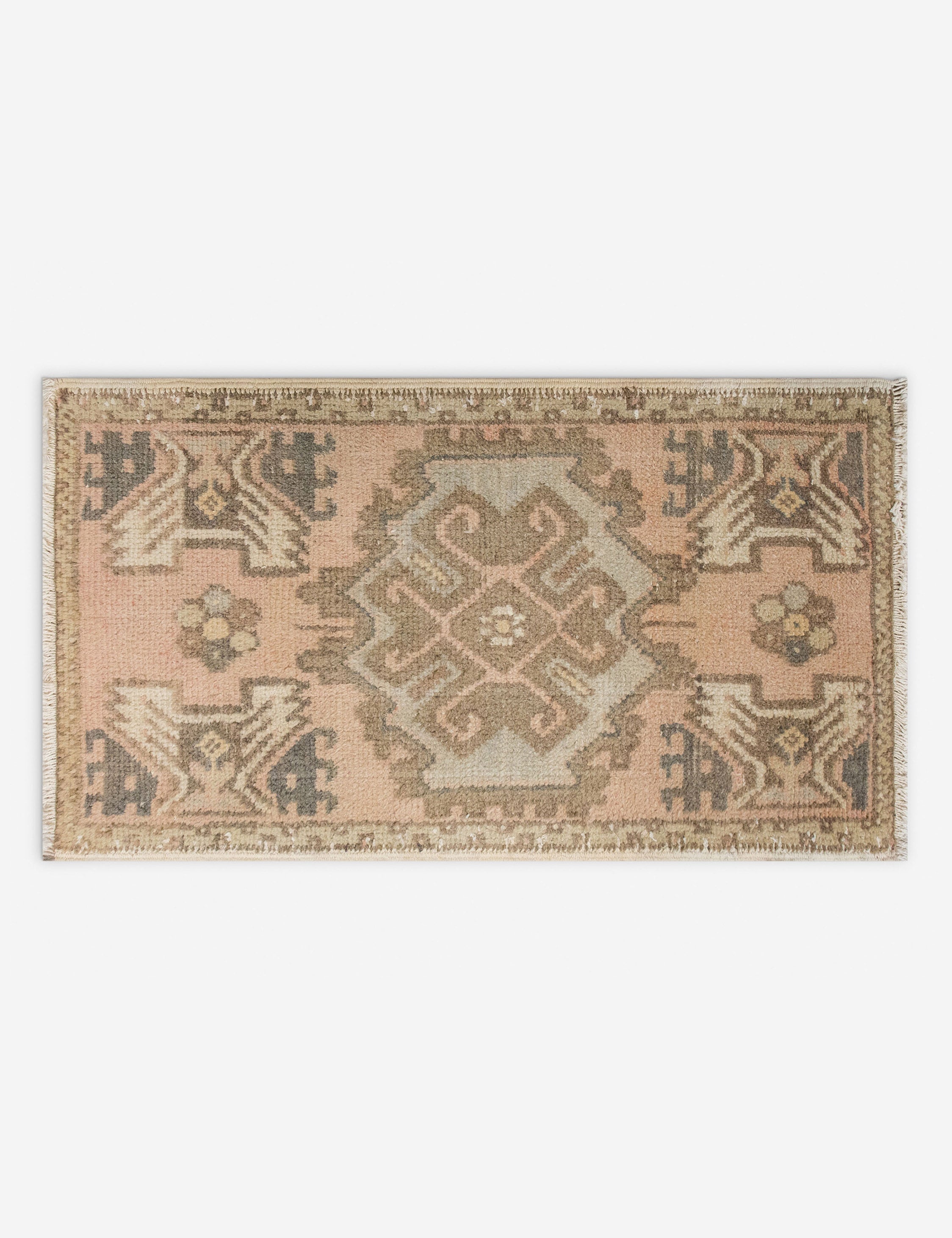 Lulu and Georgia - Vintage Turkish Hand - Knotted Wool Mini Rug No. 314, 1'6" x 2'9"