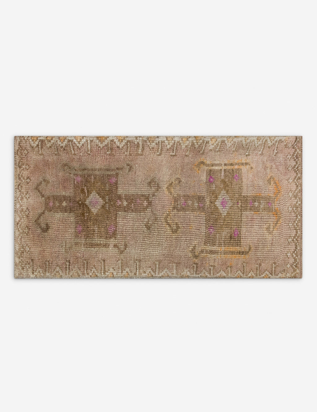 Lulu and Georgia - Vintage Turkish Hand - Knotted Wool Mini Rug No. 315, 1'6" x 3'3"