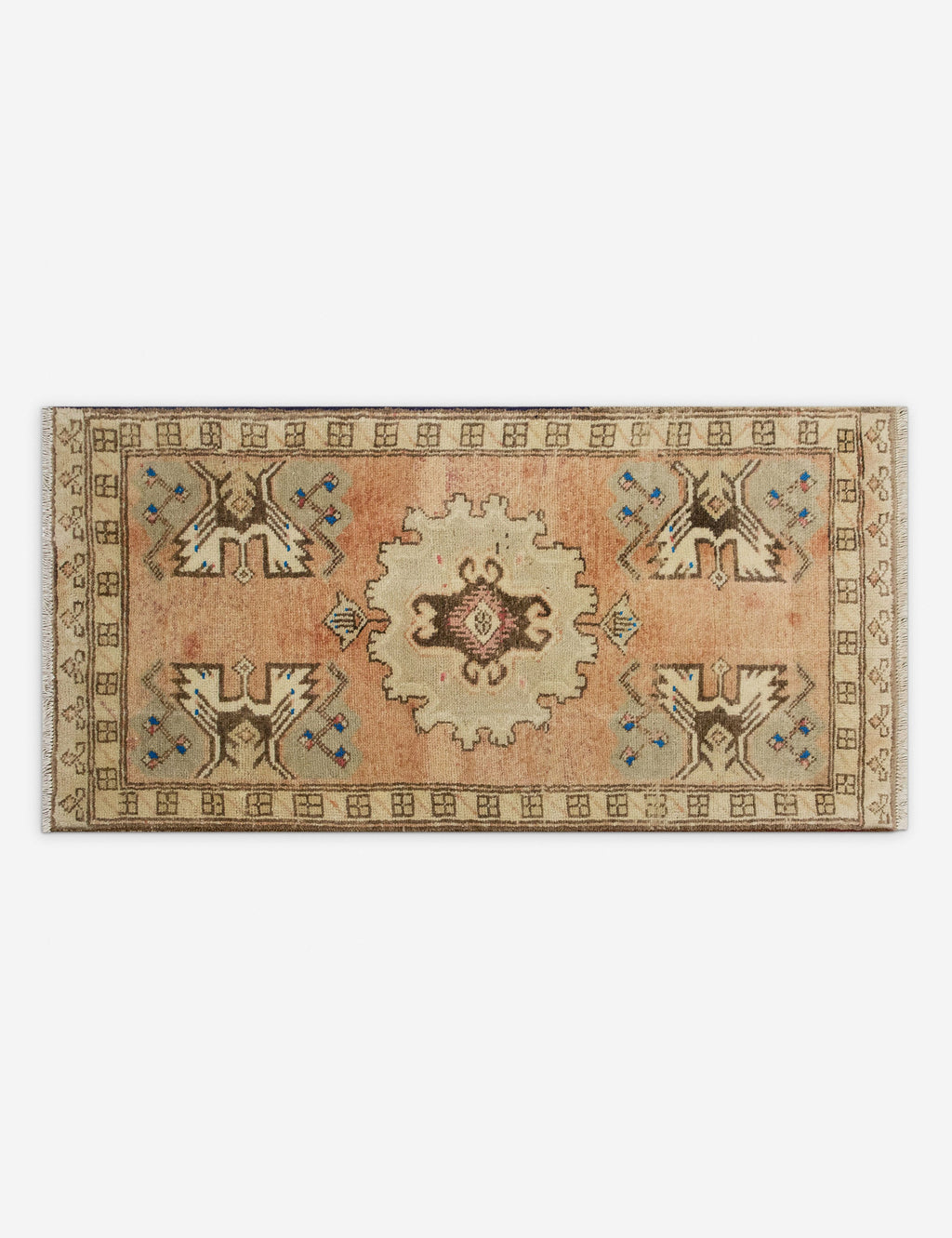 Lulu and Georgia - Vintage Turkish Hand - Knotted Wool Mini Rug No. 320, 1'6" x 3'4"