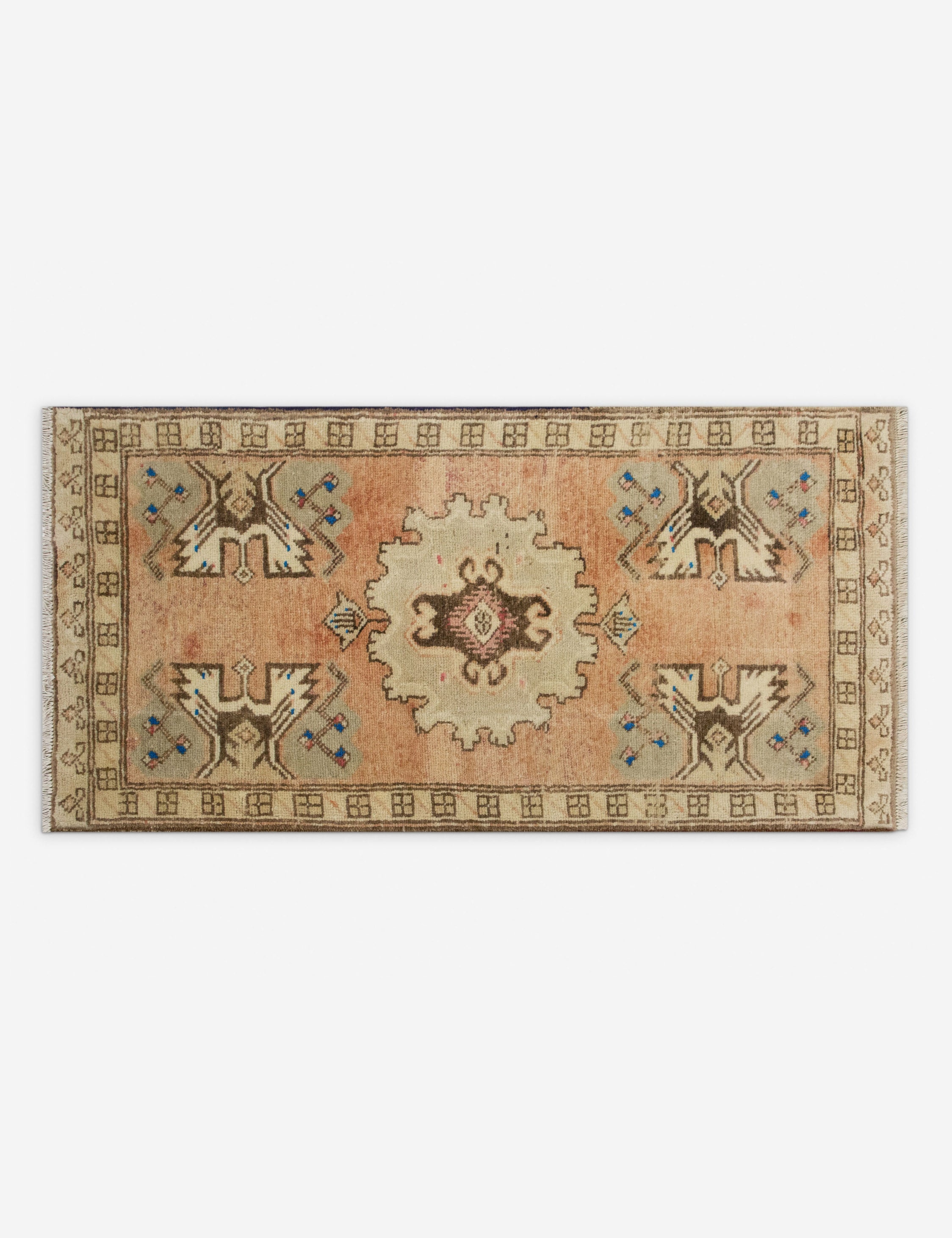 Lulu and Georgia - Vintage Turkish Hand - Knotted Wool Mini Rug No. 320, 1'6" x 3'4"