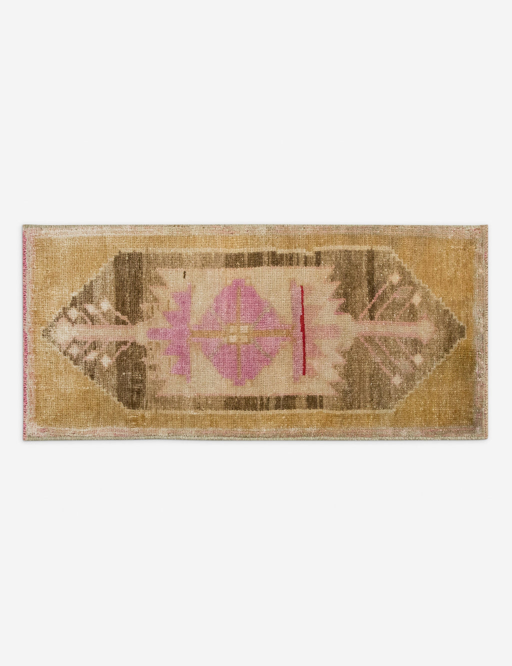 Lulu and Georgia - Vintage Turkish Hand - Knotted Wool Mini Rug No. 321, 1'2" x 2'8"