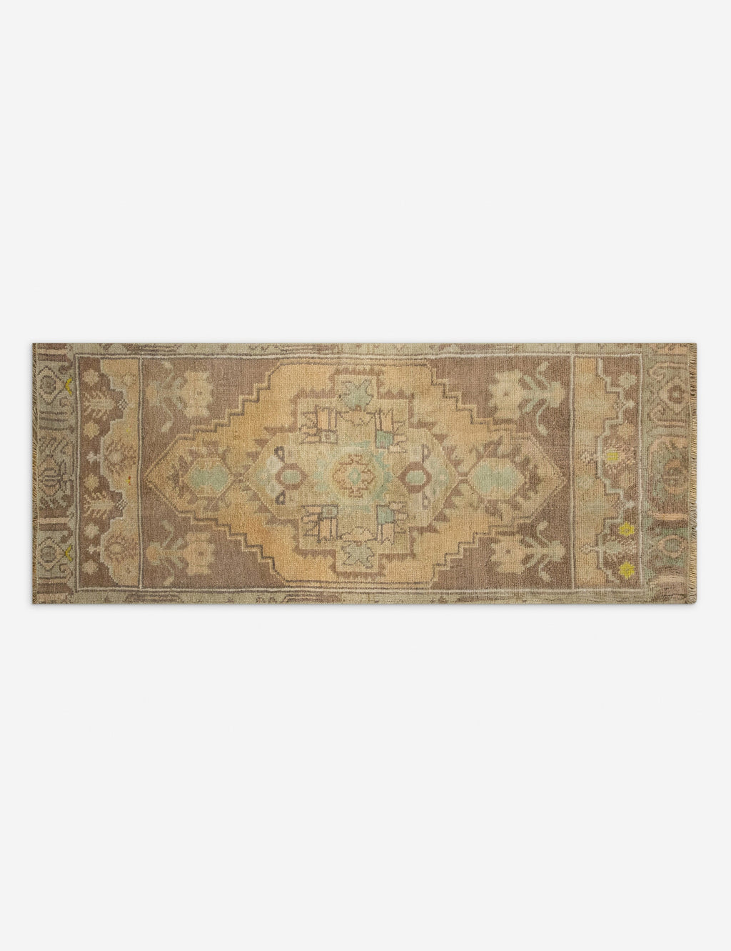 Lulu and Georgia - Vintage Turkish Hand - Knotted Wool Mini Rug No. 322, 1'2" x 3'5"
