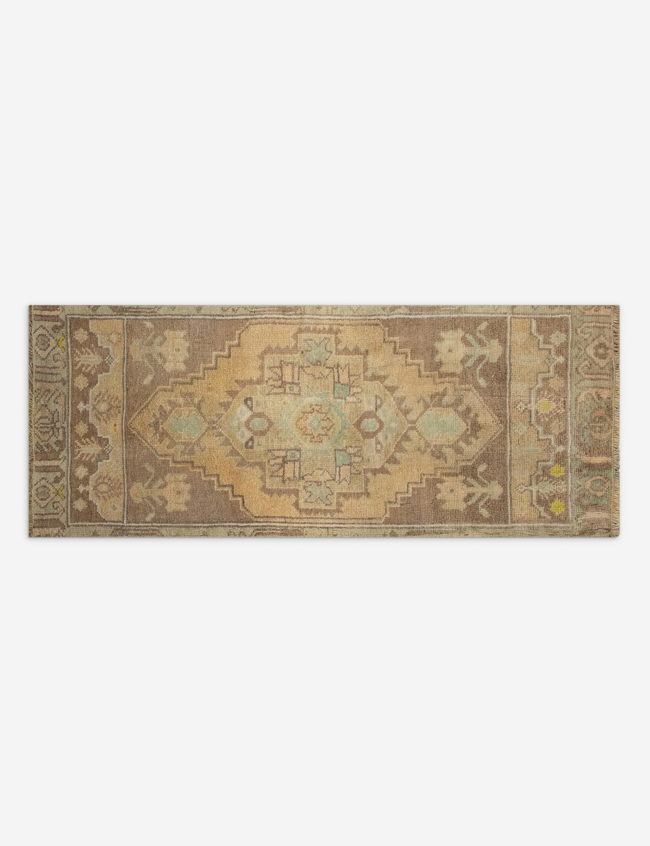 Lulu and Georgia - Vintage Turkish Hand - Knotted Wool Mini Rug No. 322, 1'2" x 3'5"