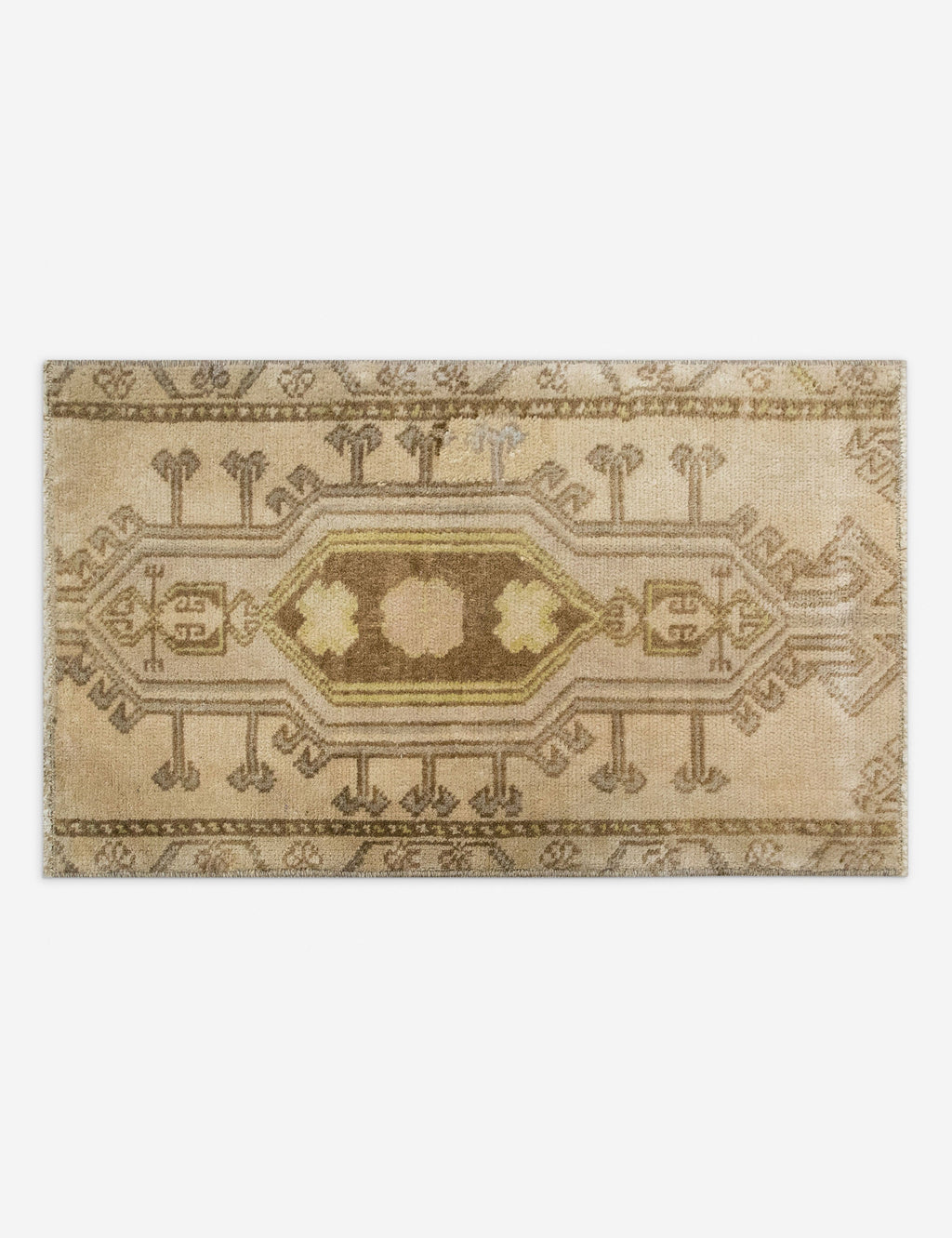 Lulu and Georgia - Vintage Turkish Hand - Knotted Wool Mini Rug No. 323, 1'4" x 2'4"