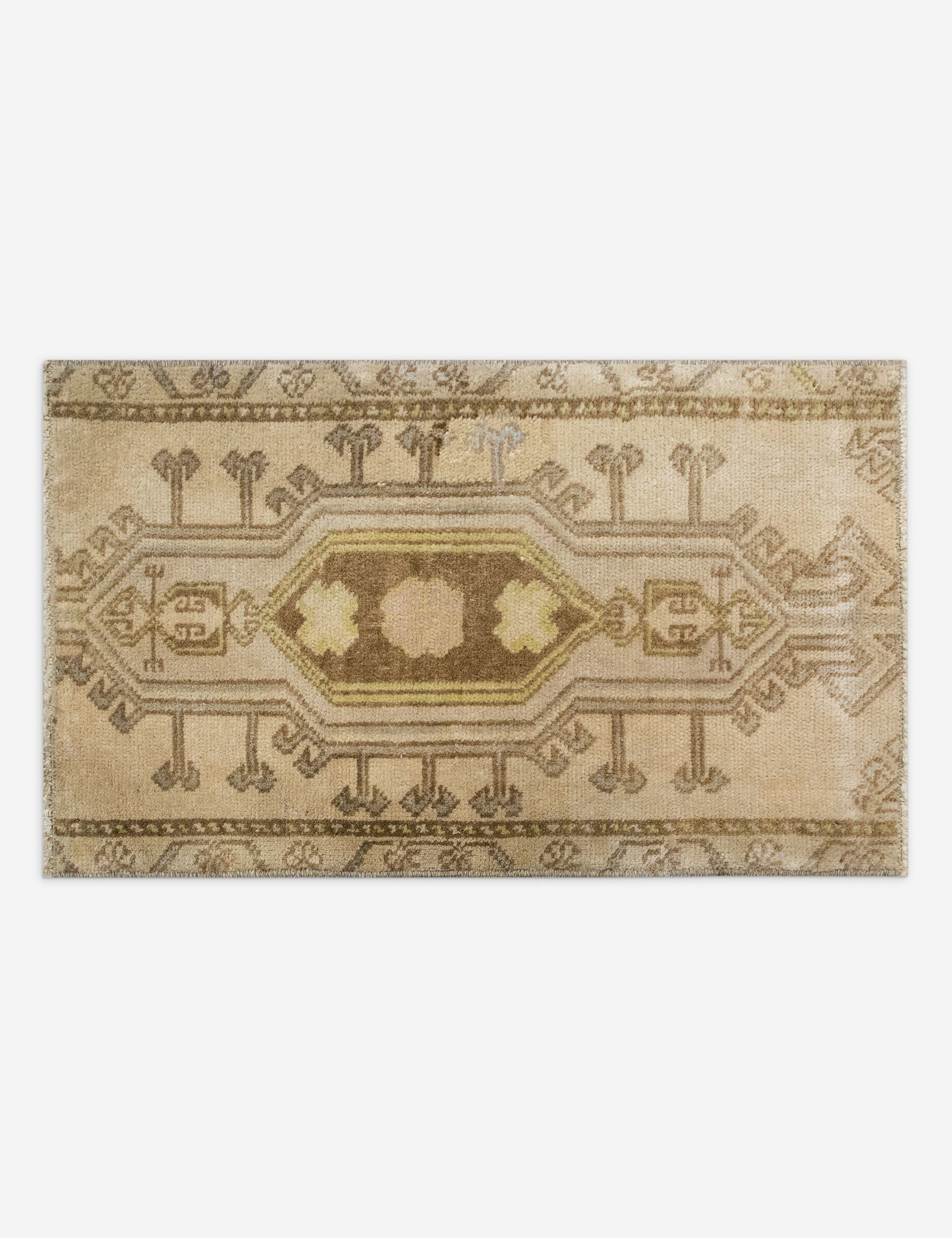 Lulu and Georgia - Vintage Turkish Hand - Knotted Wool Mini Rug No. 323, 1'4" x 2'4"