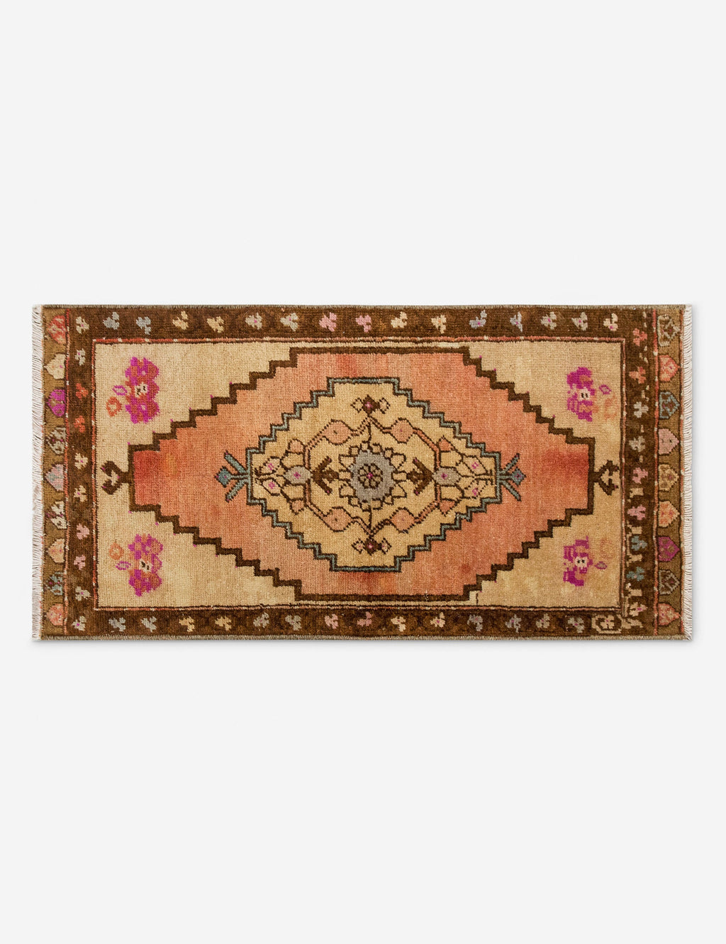 Lulu and Georgia - Vintage Turkish Hand - Knotted Wool Mini Rug No. 325, 1'5" x 2'6"