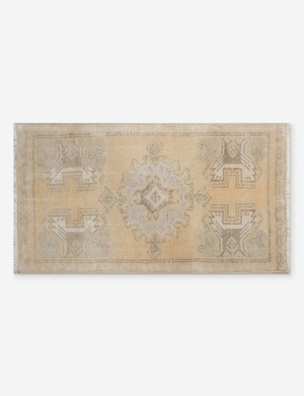 Lulu and Georgia - Vintage Turkish Hand - Knotted Wool Mini Rug No. 326, 1'5" x 3'2"