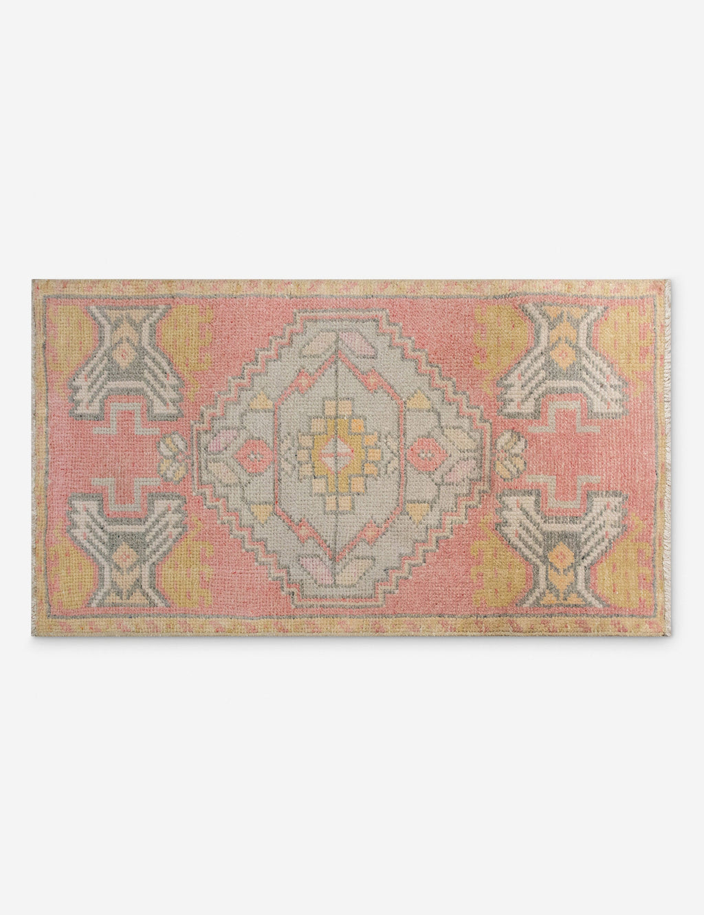 Lulu and Georgia - Vintage Turkish Hand - Knotted Wool Mini Rug No. 327, 1'5" x 3'2"