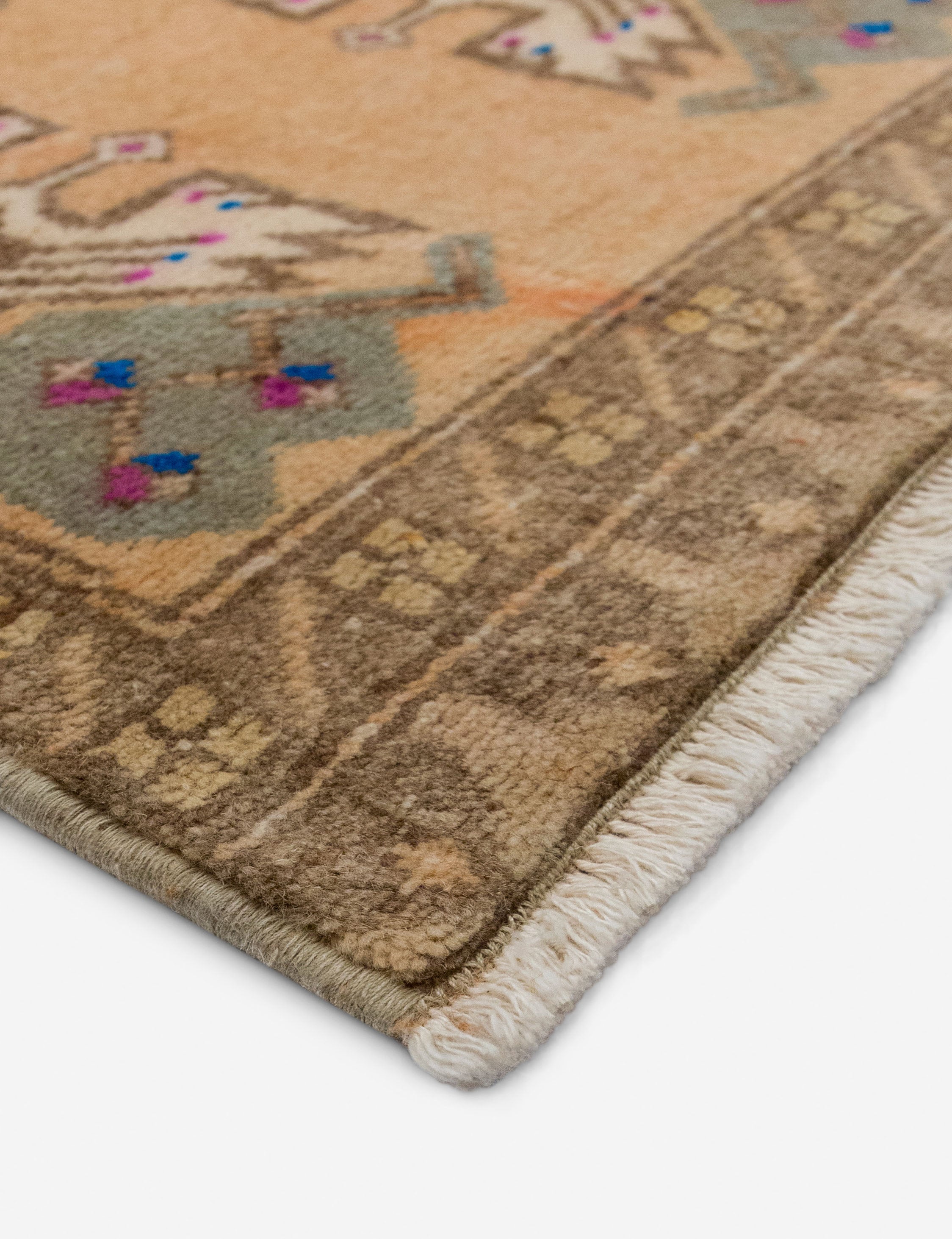 Lulu and Georgia - Vintage Turkish Hand - Knotted Wool Mini Rug No. 328, 1'5" x 3'5"