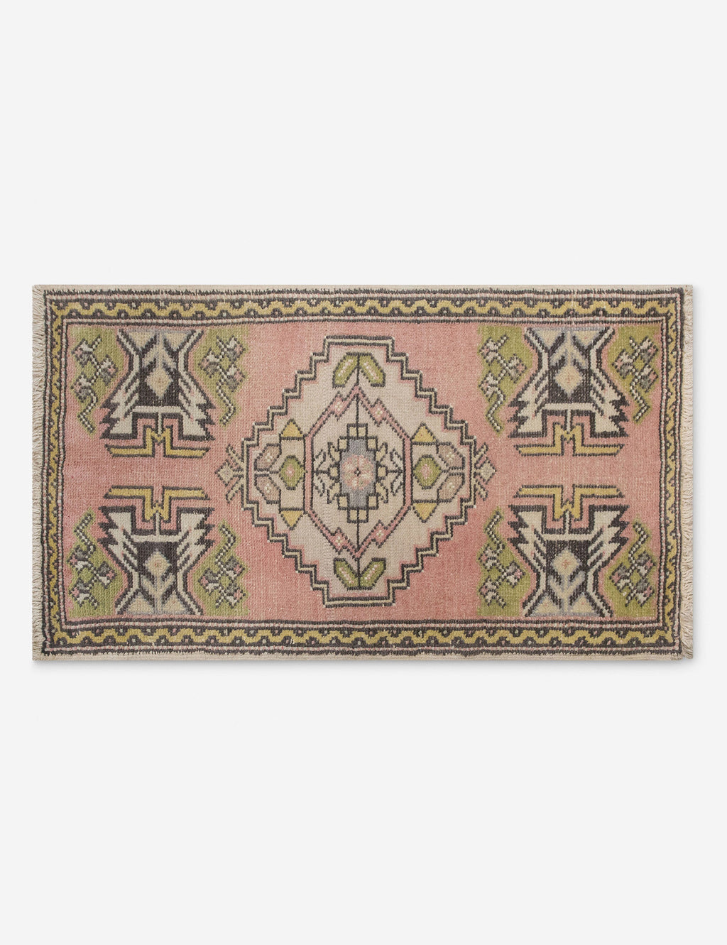 Lulu and Georgia - Vintage Turkish Hand - Knotted Wool Mini Rug No. 330, 1'7" x 3'1"