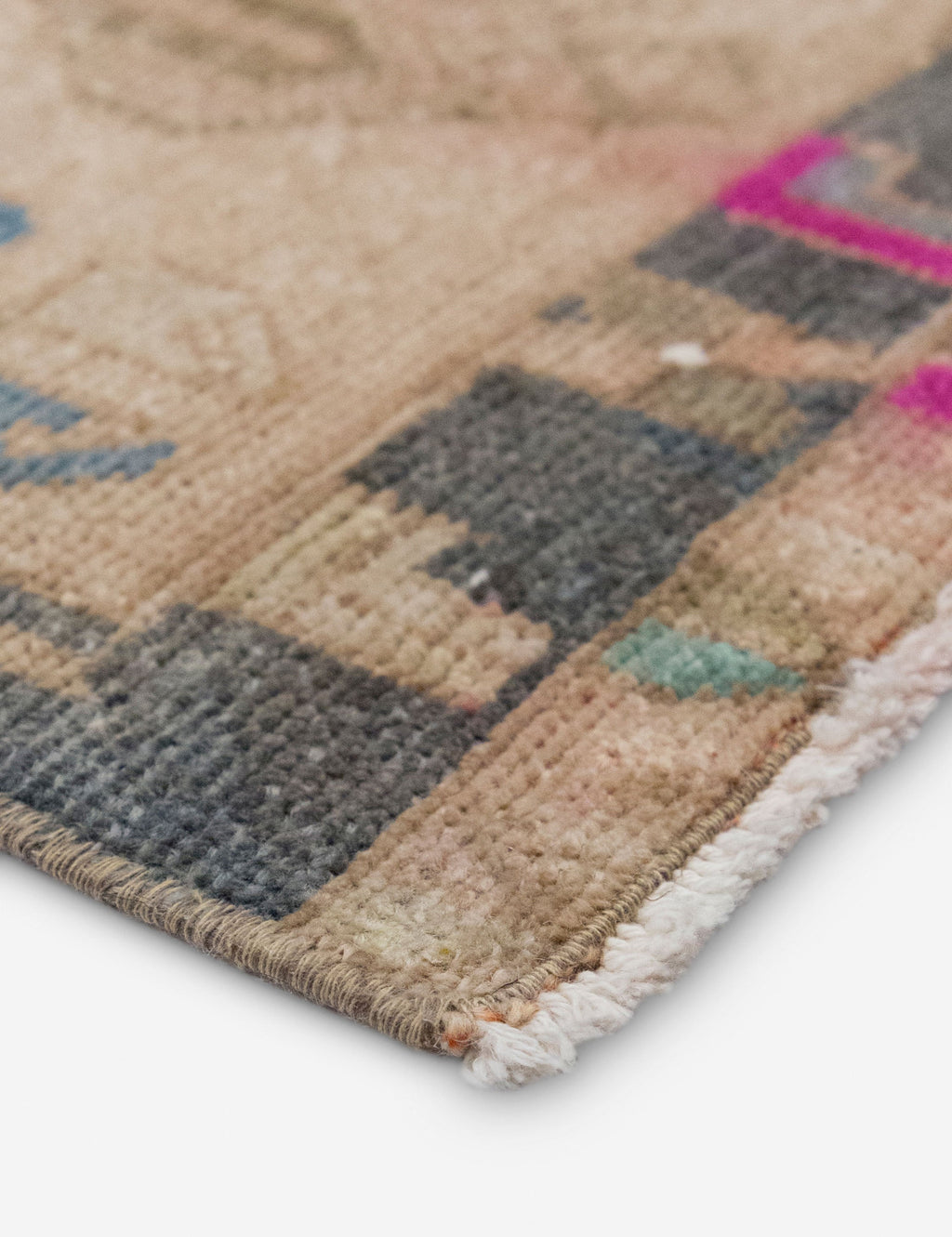 Lulu and Georgia - Vintage Turkish Hand - Knotted Wool Mini Rug No. 332, 1'4" x 3'6"
