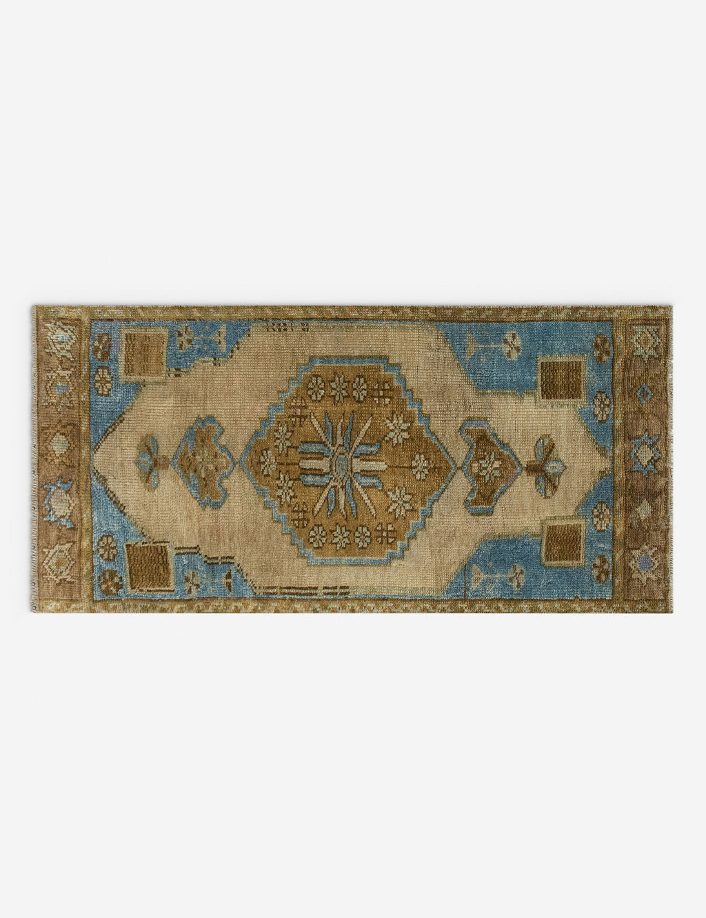 Lulu and Georgia - Vintage Turkish Hand - Knotted Wool Mini Rug No. 333, 1'4" x 2'9"