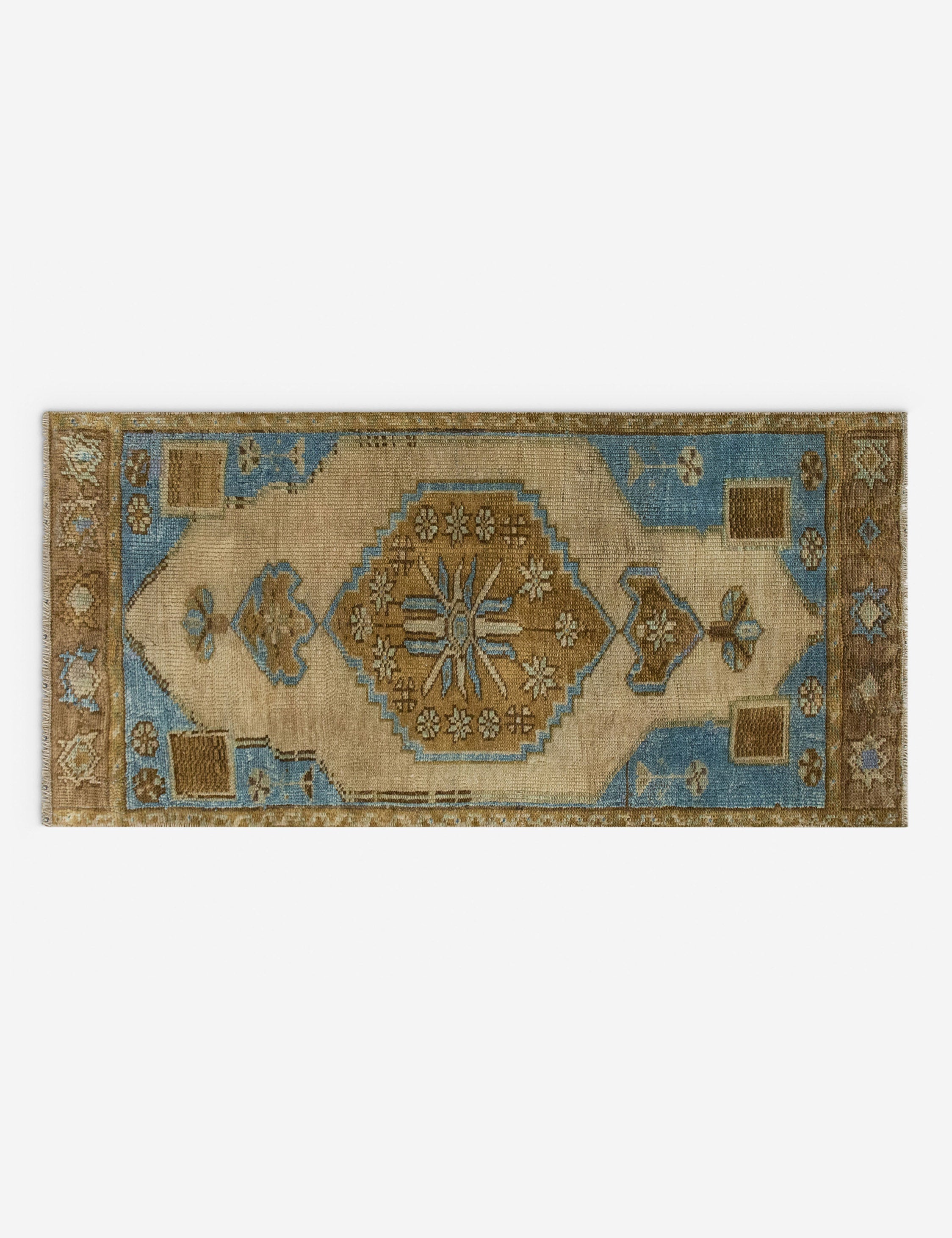 Lulu and Georgia - Vintage Turkish Hand - Knotted Wool Mini Rug No. 333, 1'4" x 2'9"