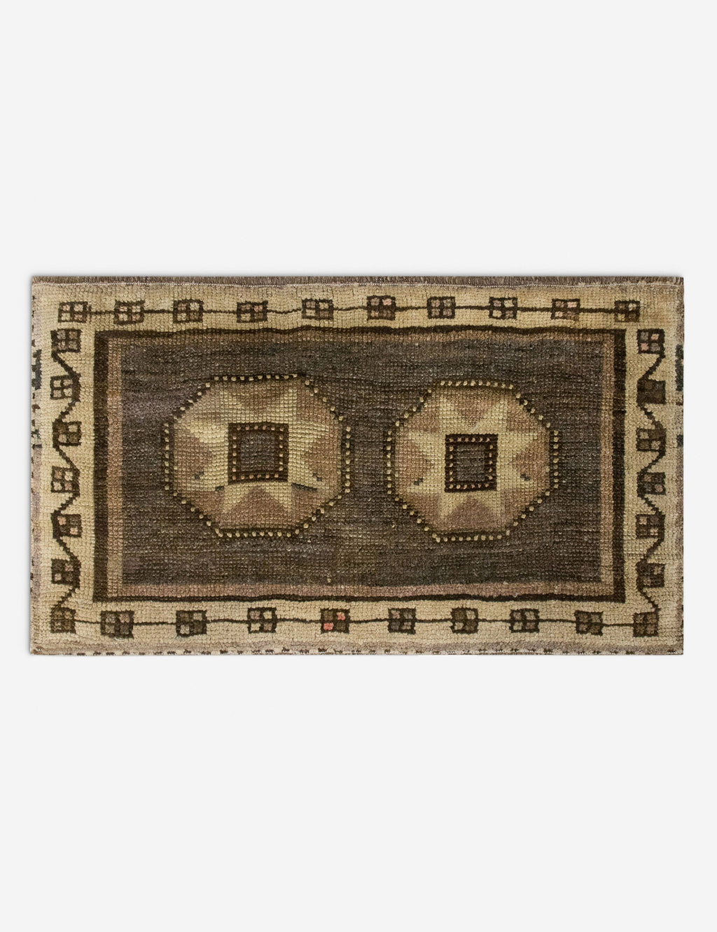 Lulu and Georgia - Vintage Turkish Hand - Knotted Wool Mini Rug No. 334, 1'5" x 2'6"