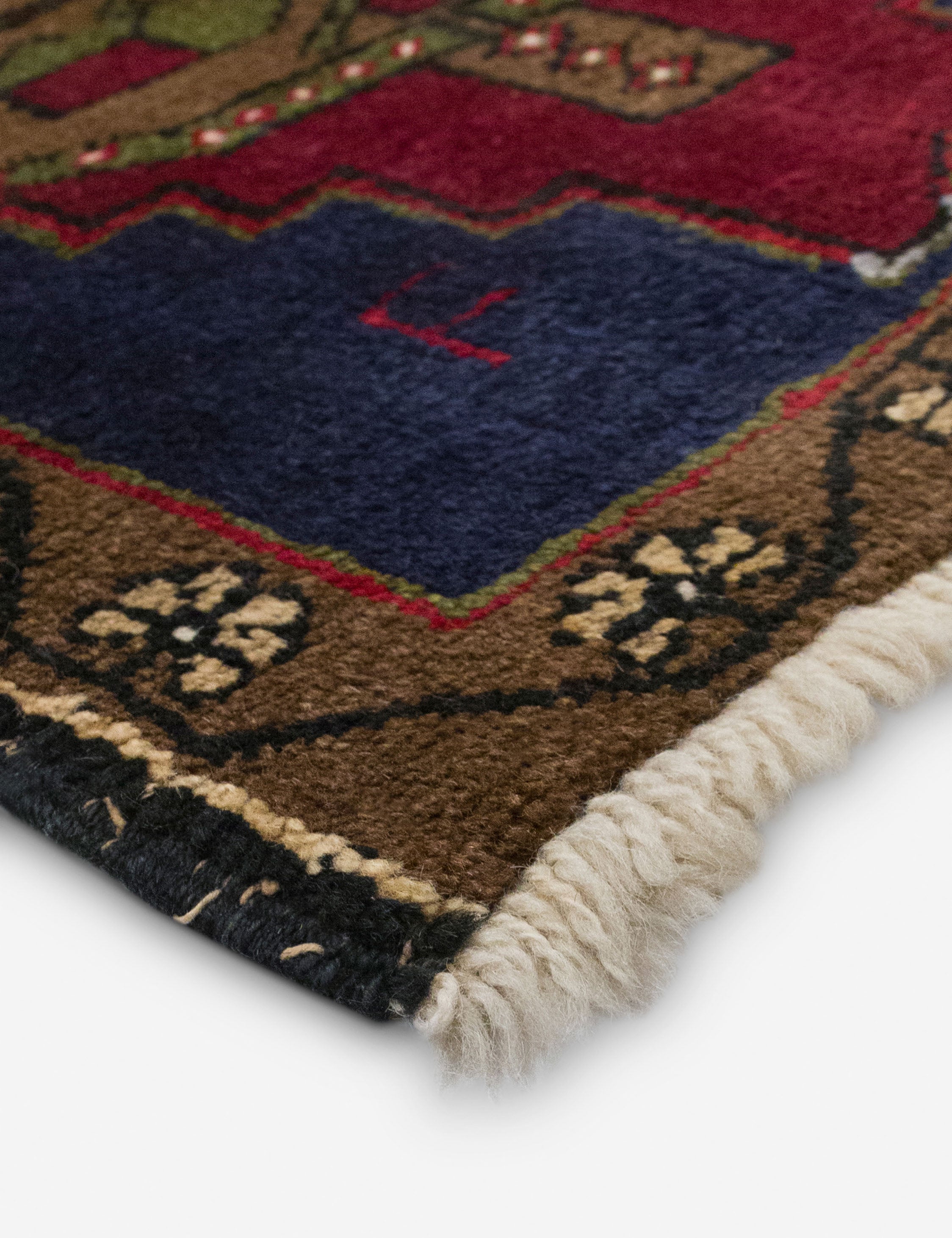 Lulu and Georgia - Vintage Turkish Hand - Knotted Wool Mini Rug No. 336, 2' x 3'