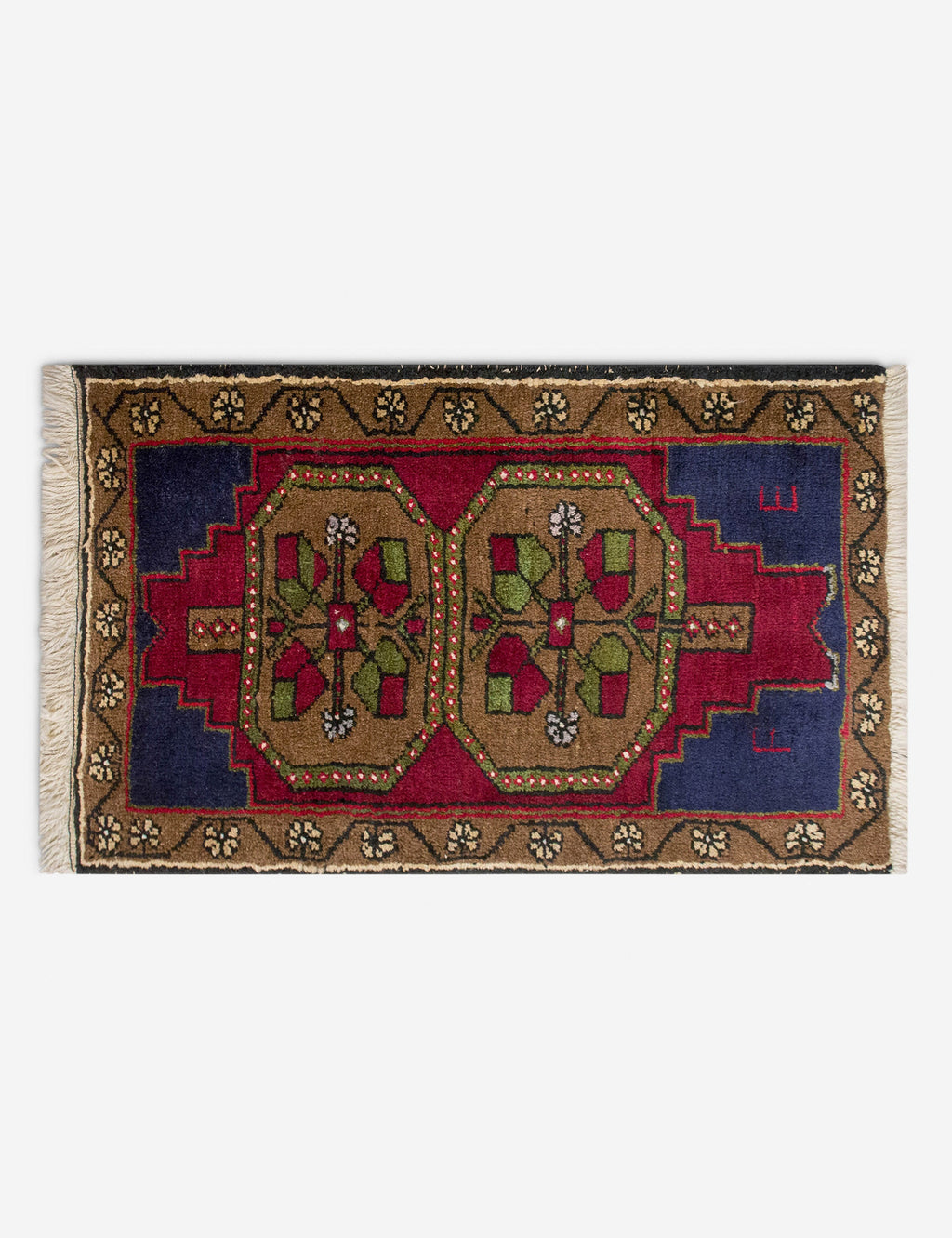 Lulu and Georgia - Vintage Turkish Hand - Knotted Wool Mini Rug No. 336, 2' x 3'