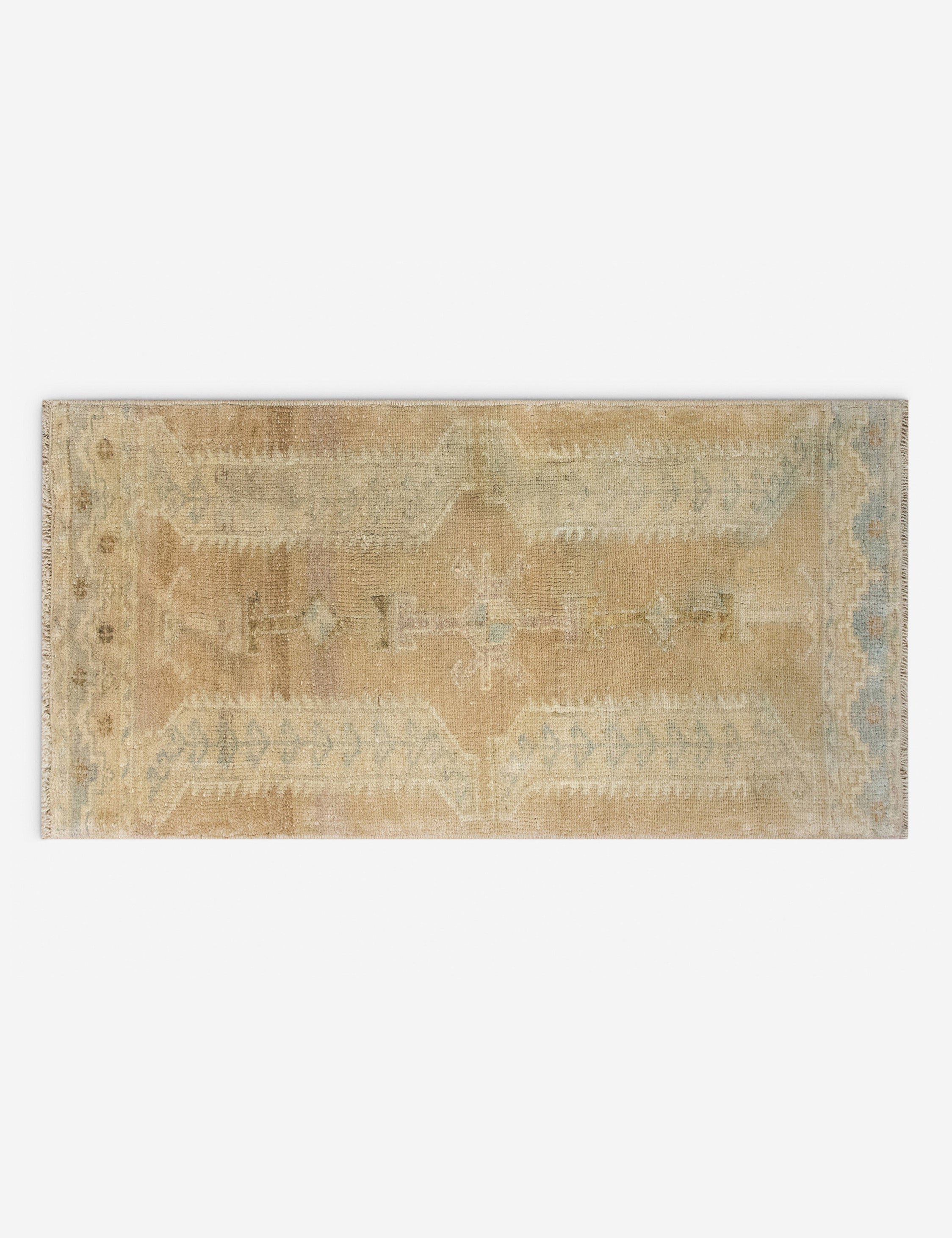 Lulu and Georgia - Vintage Turkish Hand - Knotted Wool Mini Rug No. 338, 1'4" x 3'2"