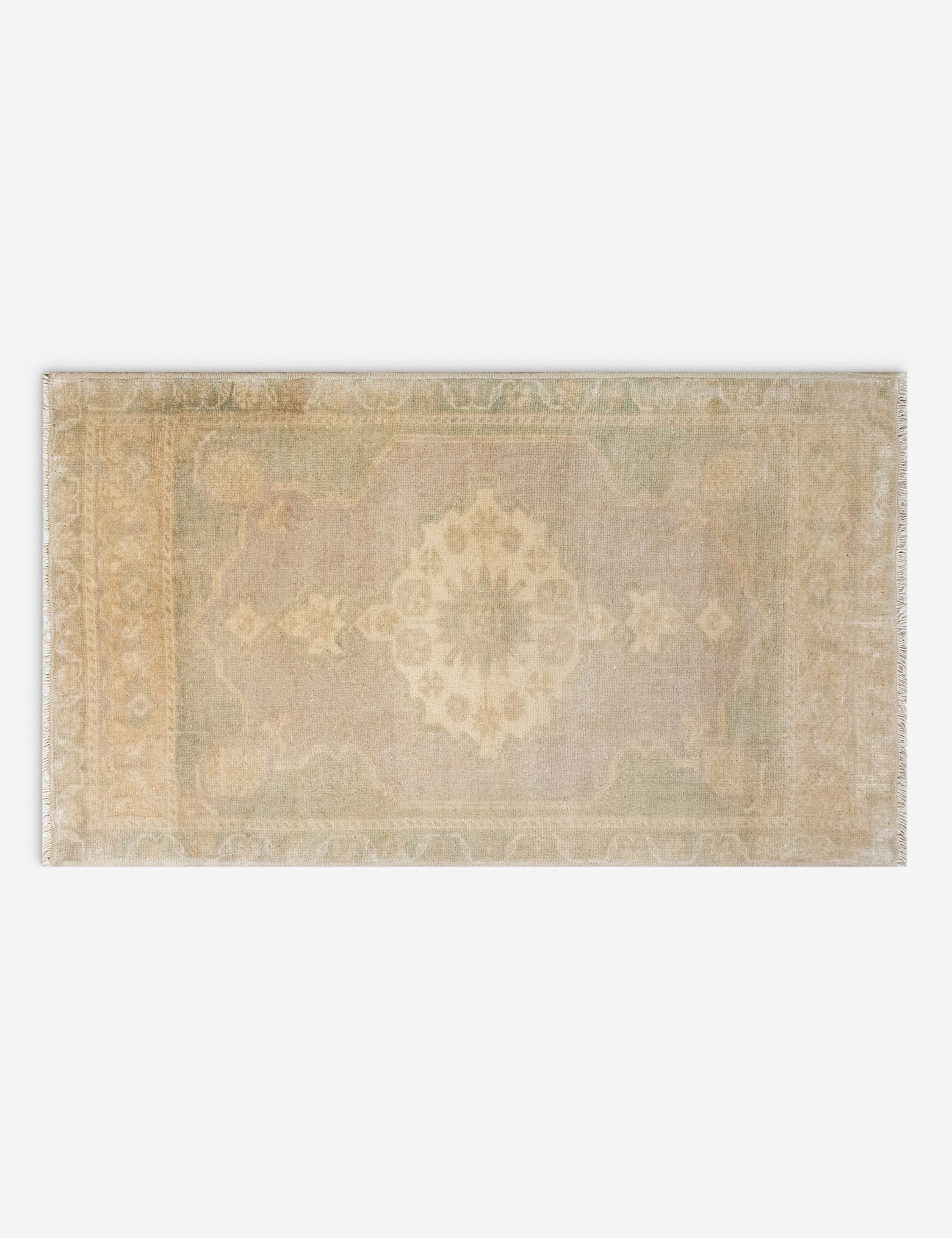 Lulu and Georgia - Vintage Turkish Hand - Knotted Wool Mini Rug No. 340, 1'6" x 3'2"