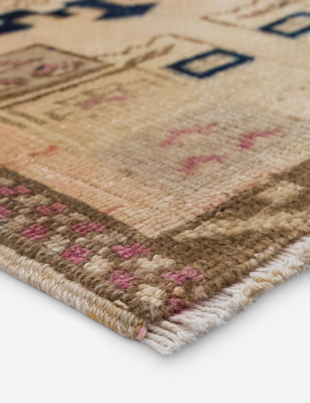 Lulu and Georgia - Vintage Turkish Hand - Knotted Wool Mini Rug No. 341, 2' x 2'8"