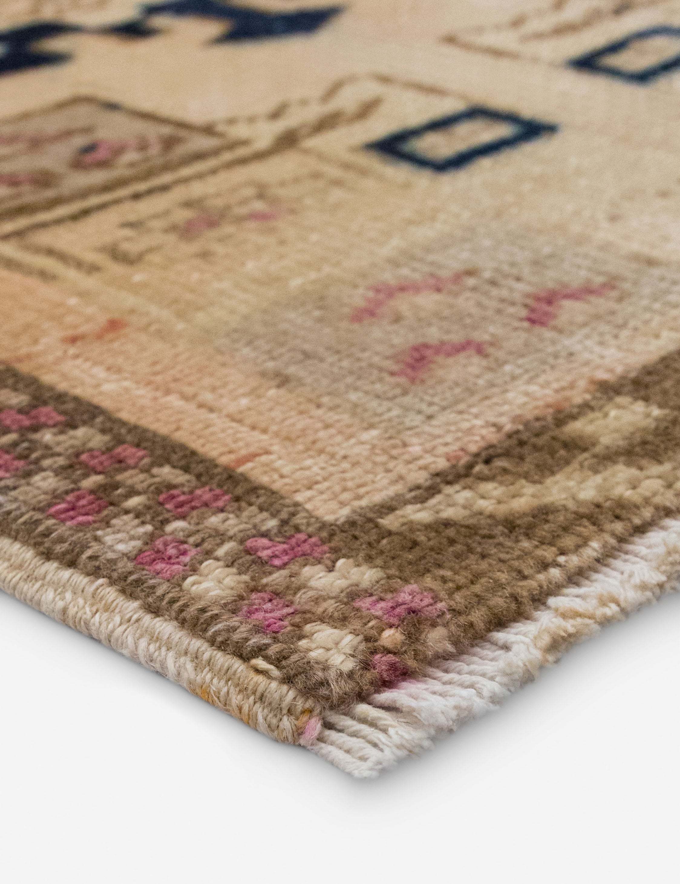 Lulu and Georgia - Vintage Turkish Hand - Knotted Wool Mini Rug No. 341, 2' x 2'8"