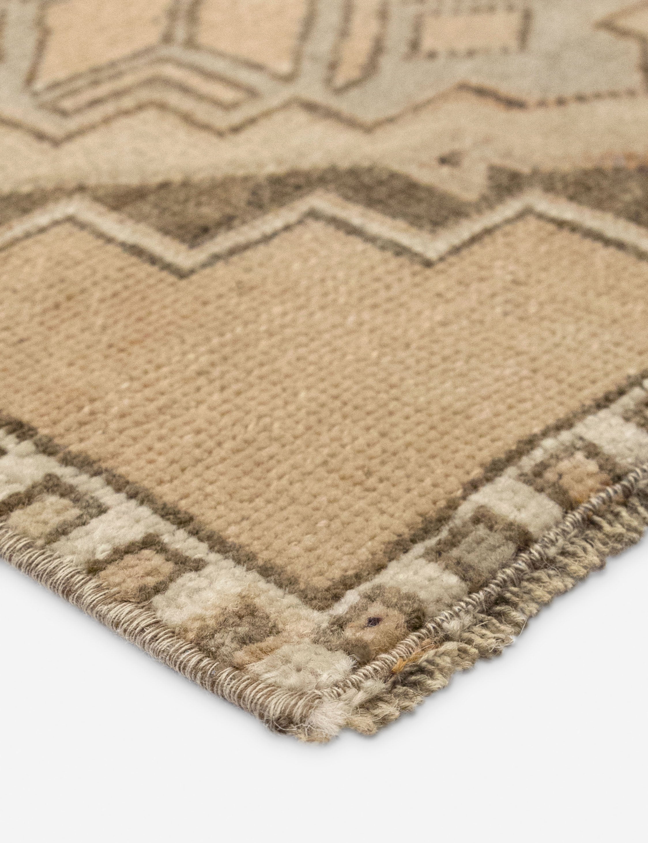 Lulu and Georgia - Vintage Turkish Hand - Knotted Wool Mini Rug No. 343, 1'5" x 3'1"