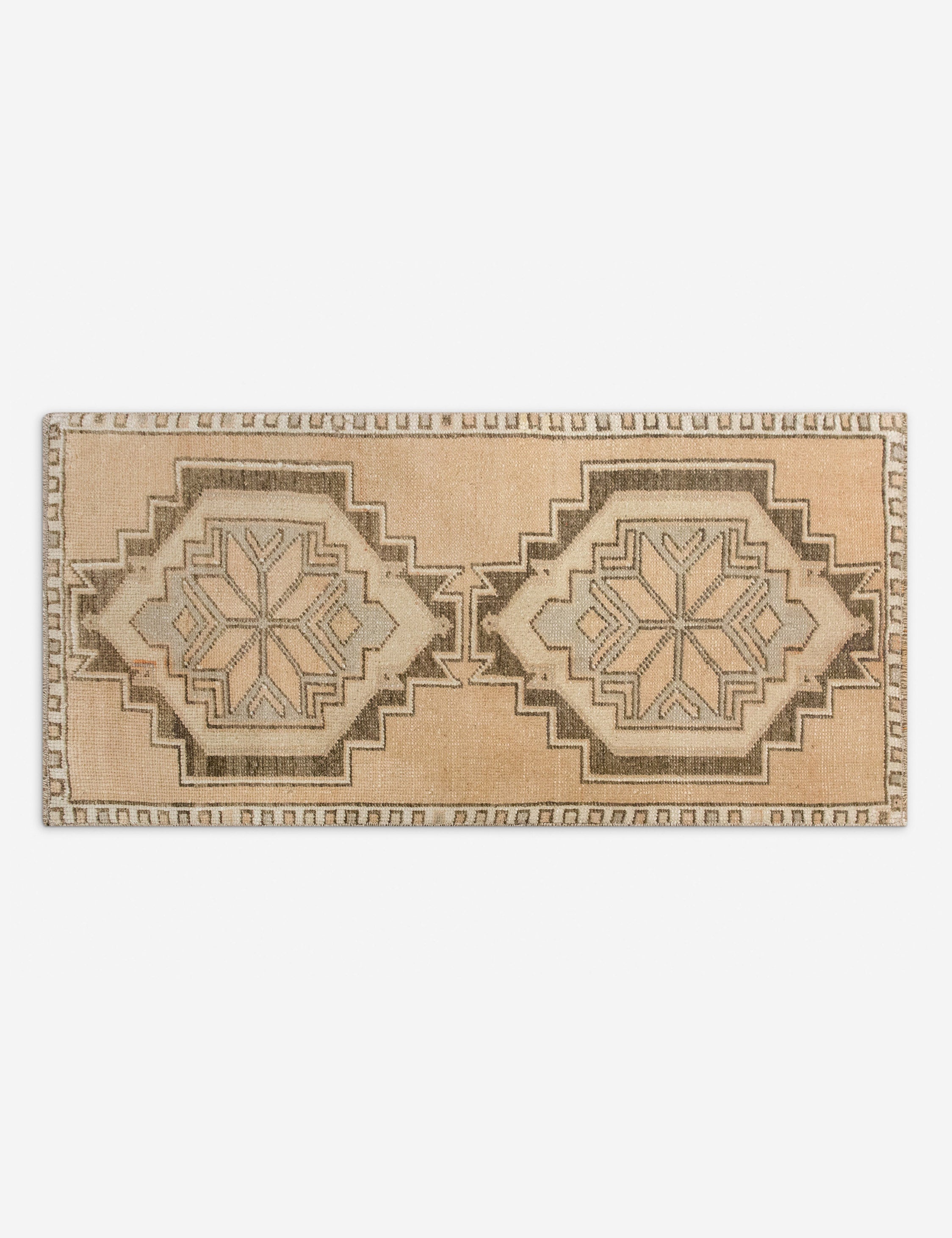 Lulu and Georgia - Vintage Turkish Hand - Knotted Wool Mini Rug No. 343, 1'5" x 3'1"