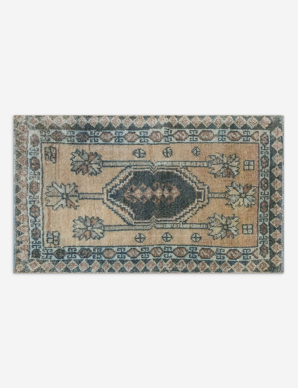 Lulu and Georgia - Vintage Turkish Hand - Knotted Wool Mini Rug No. 346, 1'7" x 2'6"
