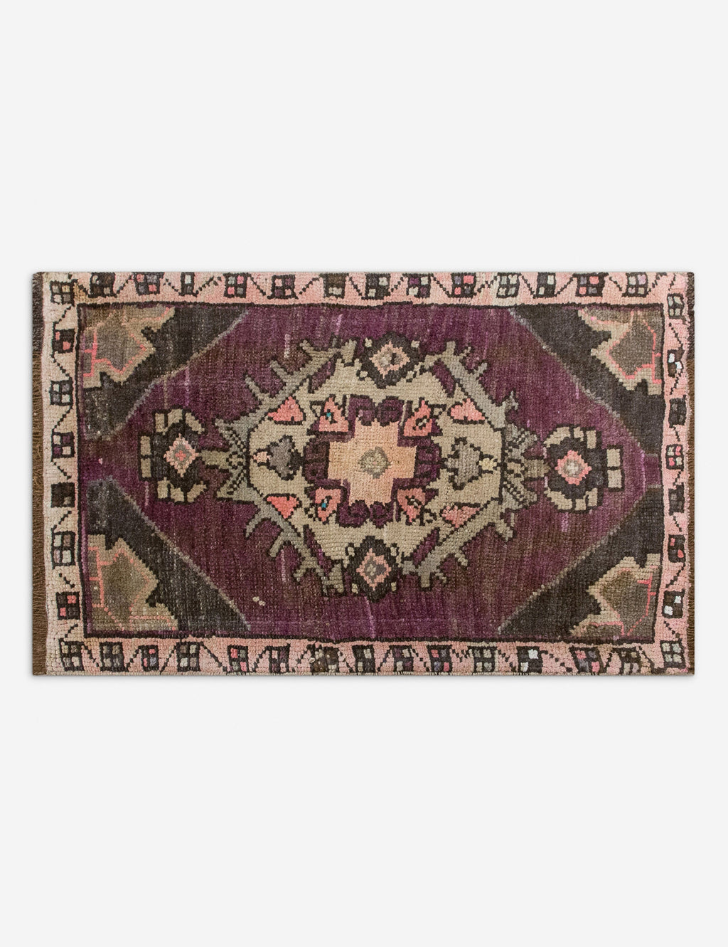 Lulu and Georgia - Vintage Turkish Hand - Knotted Wool Mini Rug No. 347, 1'7" x 2'8"