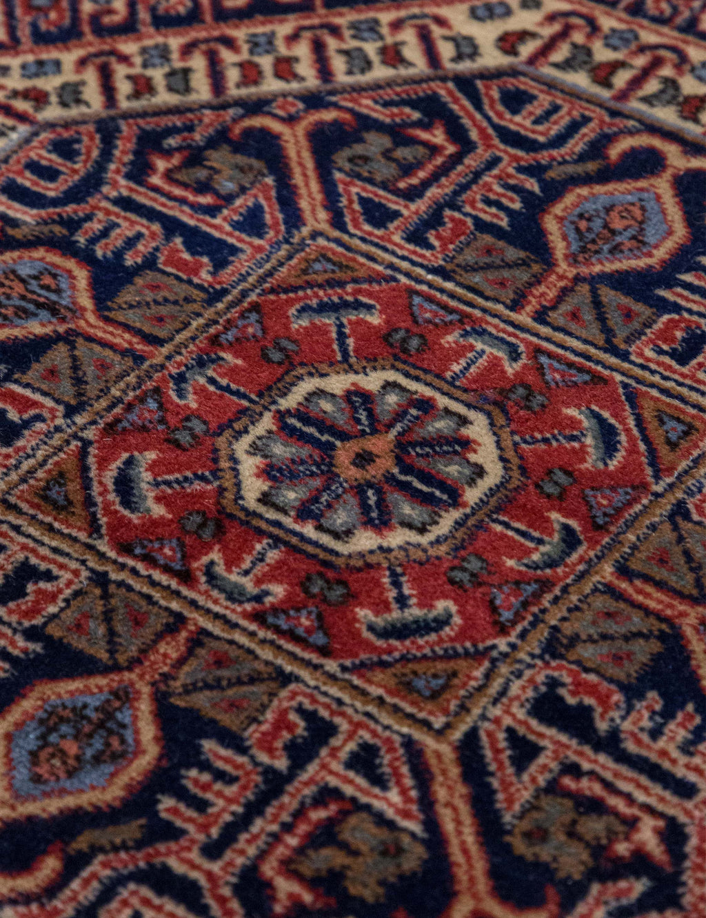 Lulu and Georgia - Vintage Turkish Hand - Knotted Wool Mini Rug No. 348, 2' x 2'2"