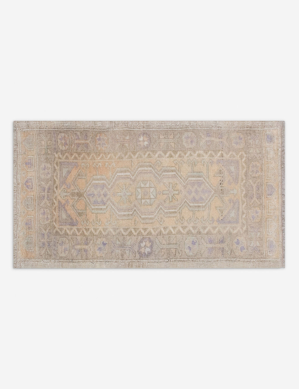Lulu and Georgia - Vintage Turkish Hand - Knotted Wool Mini Rug No. 349, 2' x 4'