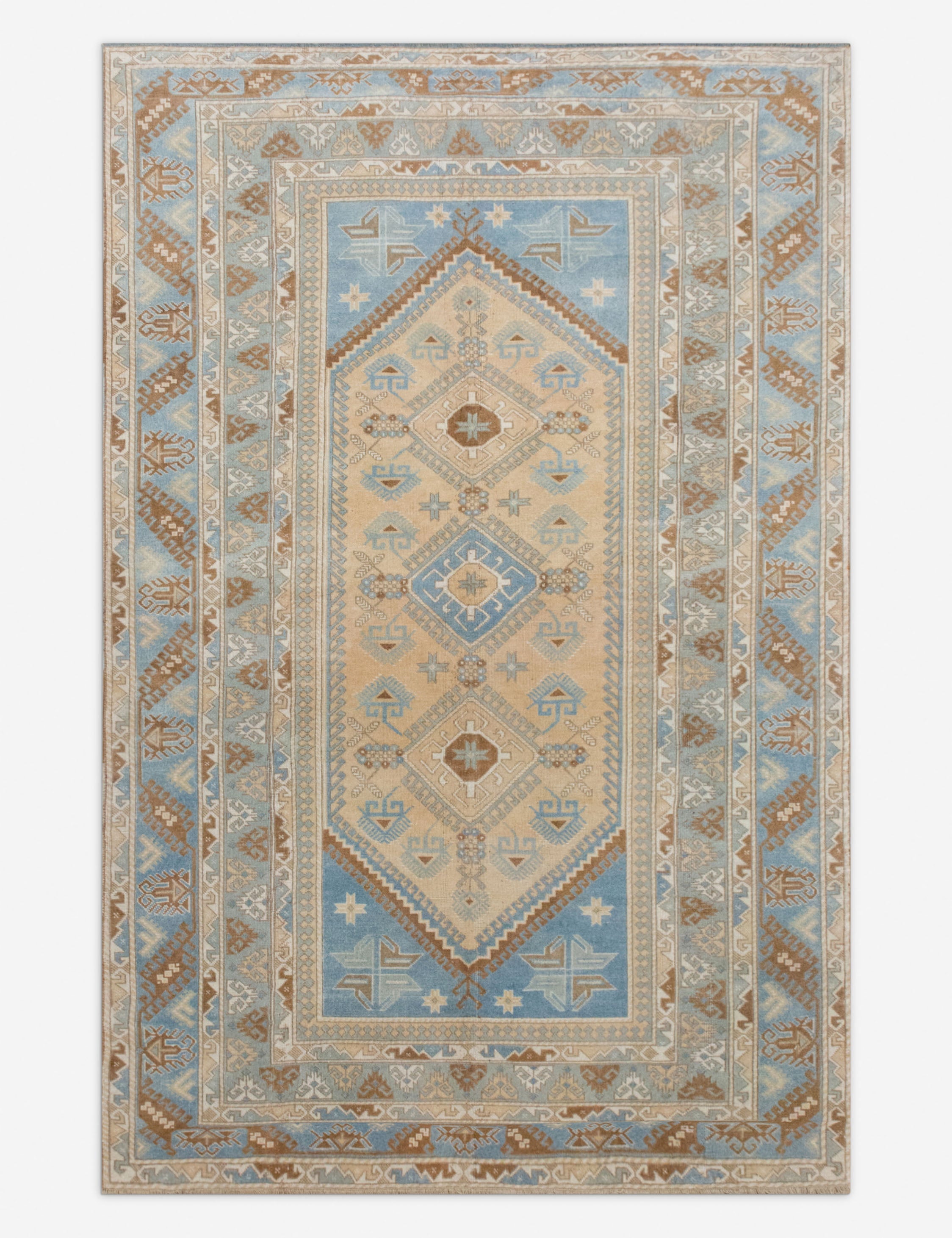 Lulu and Georgia - Vintage Turkish Hand - Knotted Wool Rug No. 564, 6'5" x 9'1"