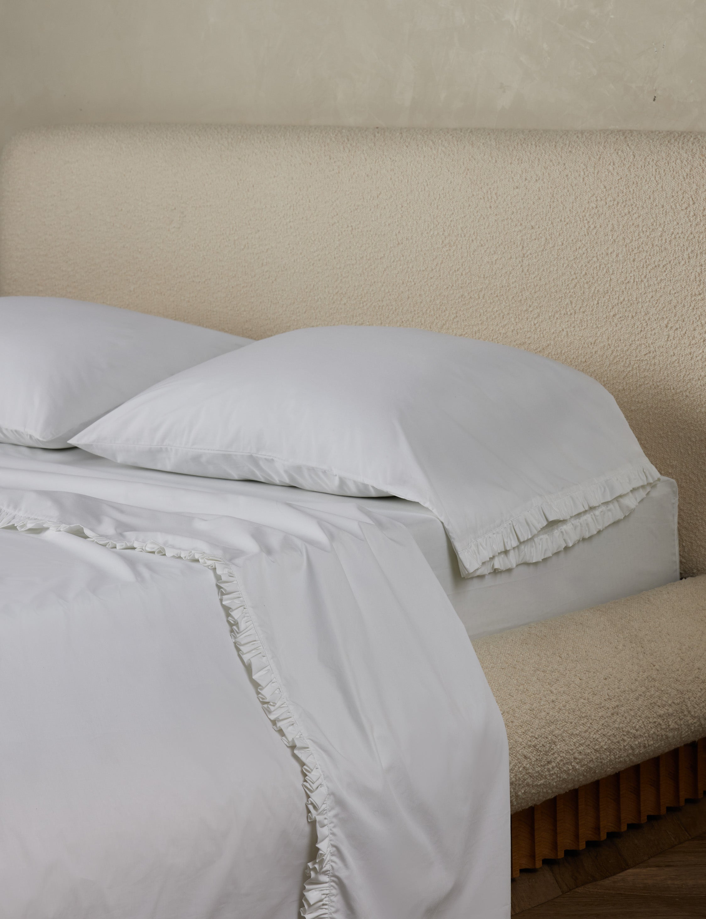 Lulu and Georgia - Audrey Ruffle Cotton Percale Sheet Set by Pom Pom at Home