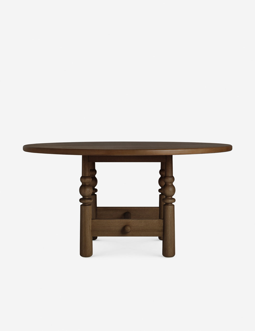 Lulu and Georgia - Open Box: Blume Round Dining Table, Smoked Oak 60"W